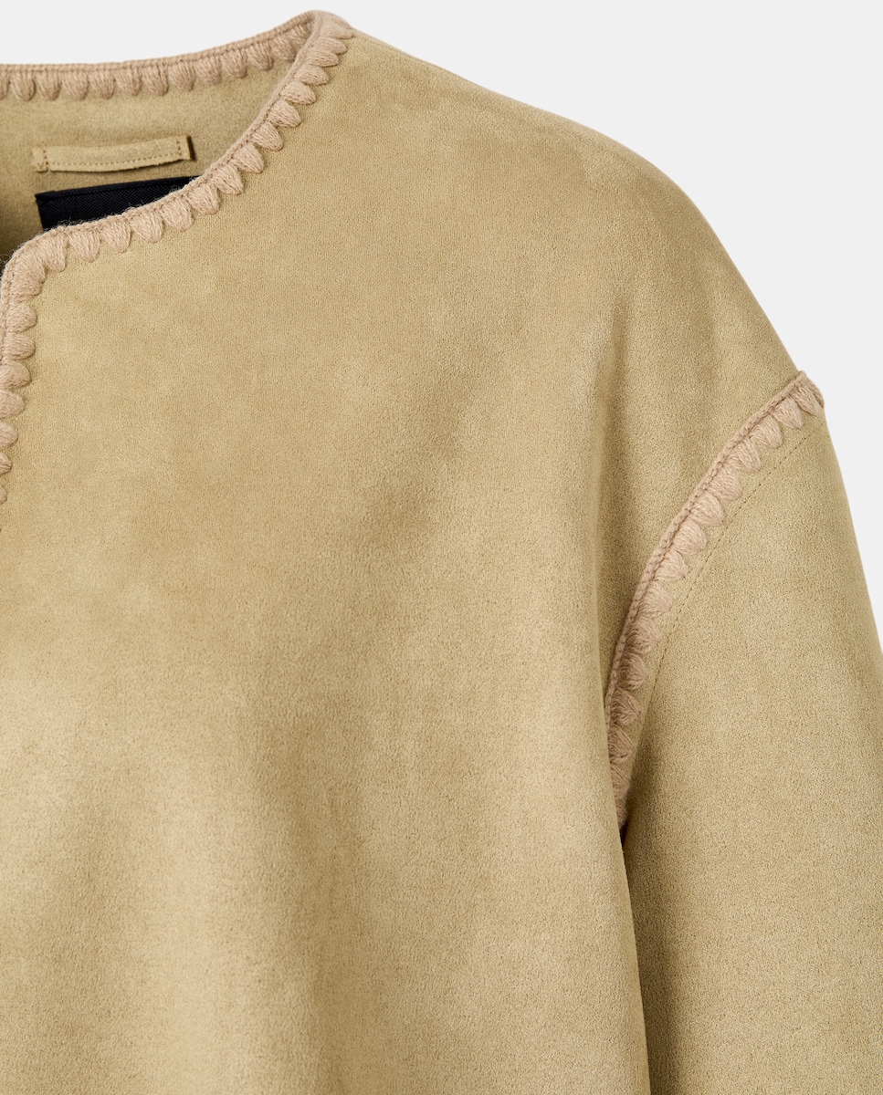 Casaco de Camurcina Liso 730 Camel-5