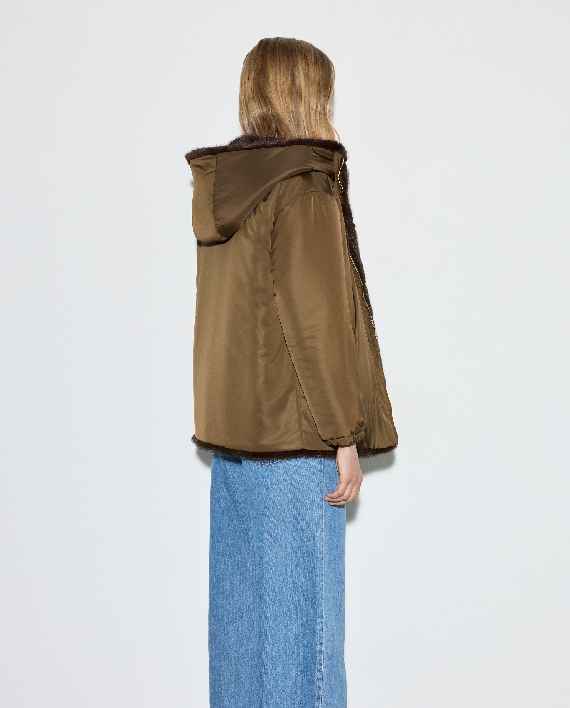 Sobretudo Curto Liso 520 Caqui-3