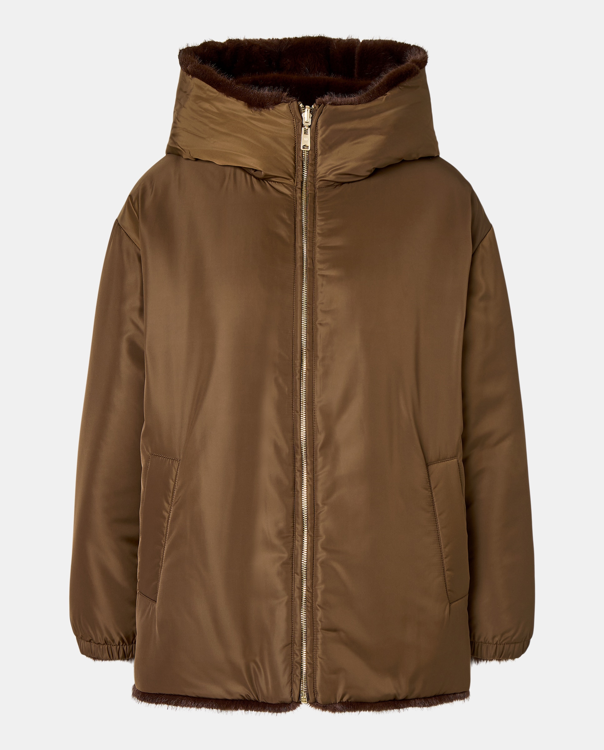 Sobretudo Curto Liso 520 Caqui-6