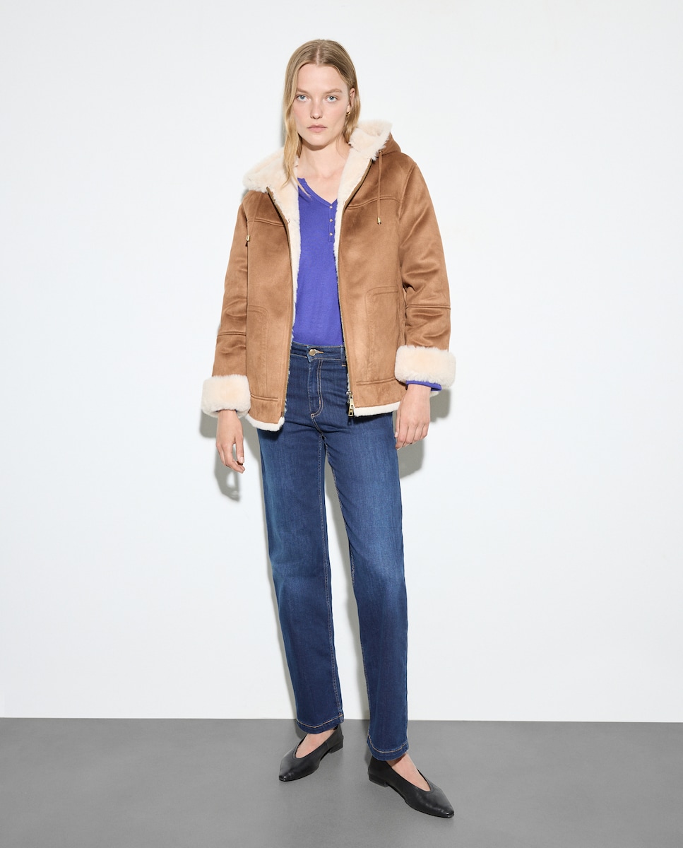 Parka de mulher com capuz 730 Camel-2