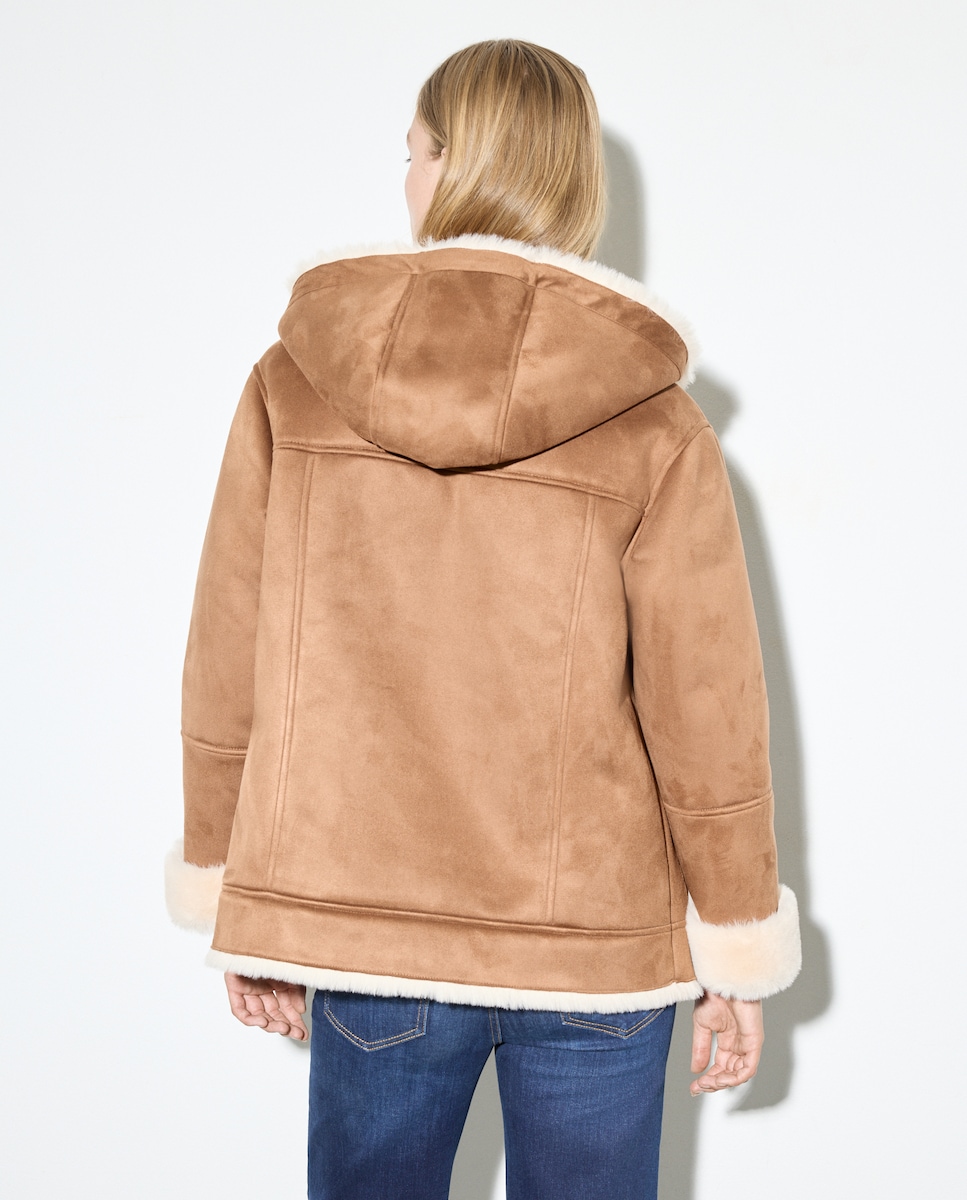 Parka de mulher com capuz 730 Camel-3