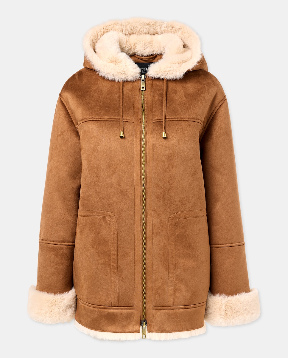 Parka de mulher com capuz 730 Camel-4