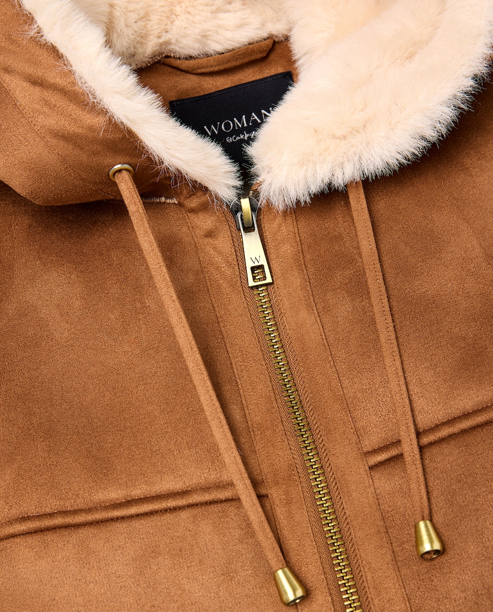 Parka de mulher com capuz 730 Camel-5