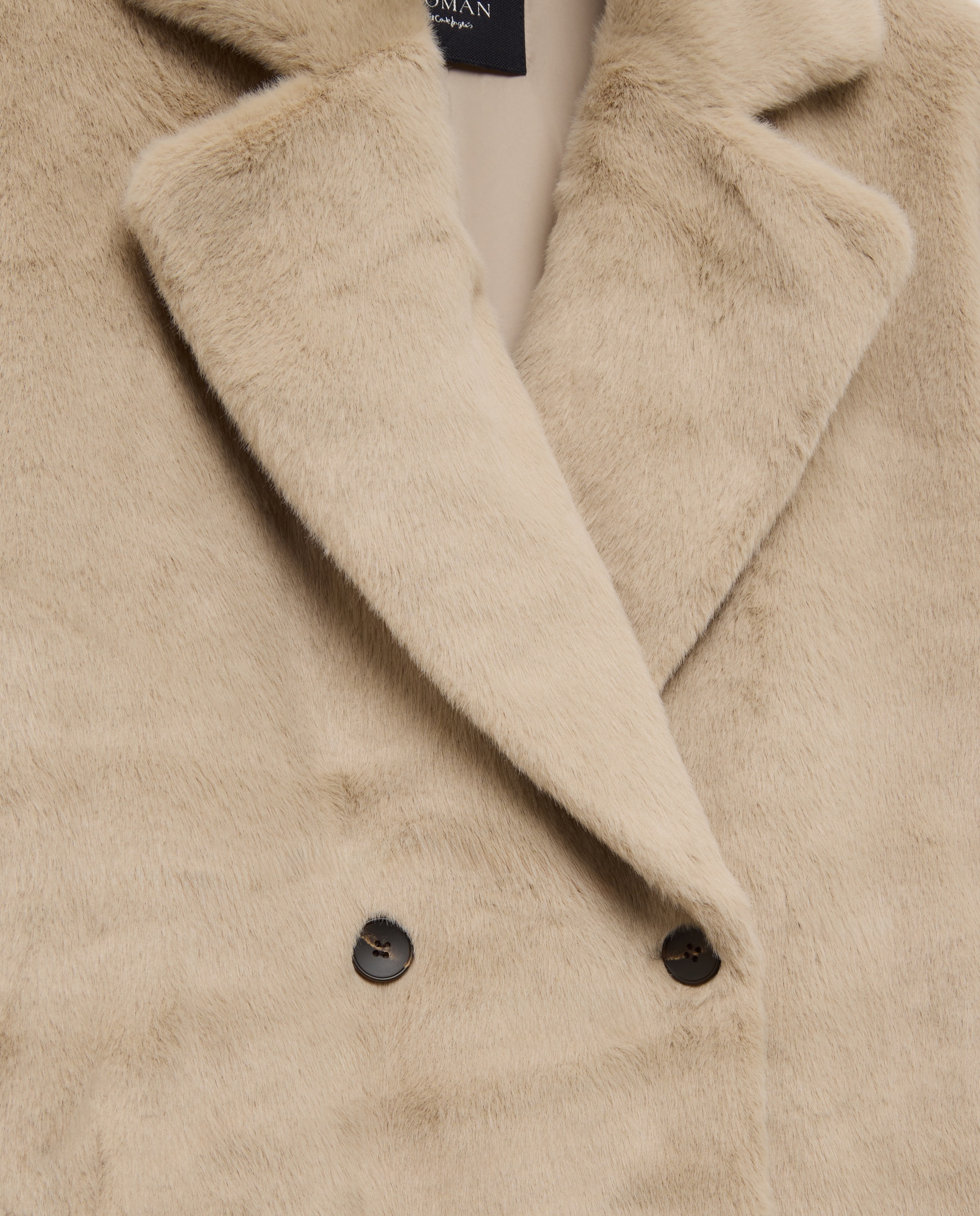 Imagen 6 de Abrigo sastre de mujer con detalle de pelo - Woman El Corte Inglés - Beige Beige