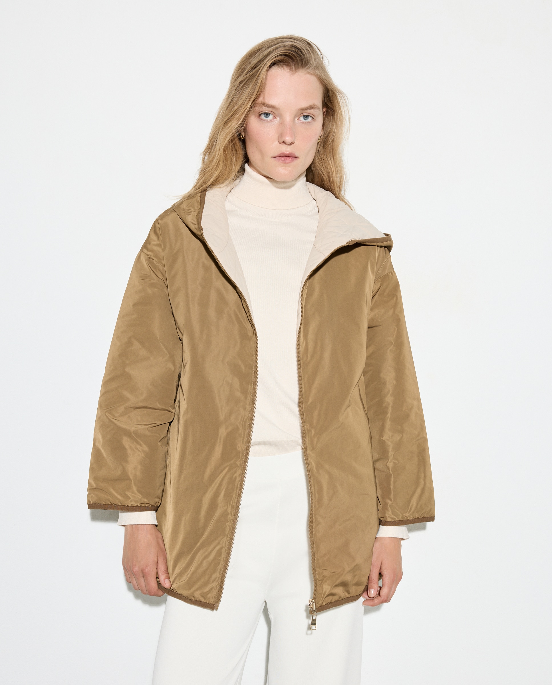 Parka Comprida Lisa Toffee-1