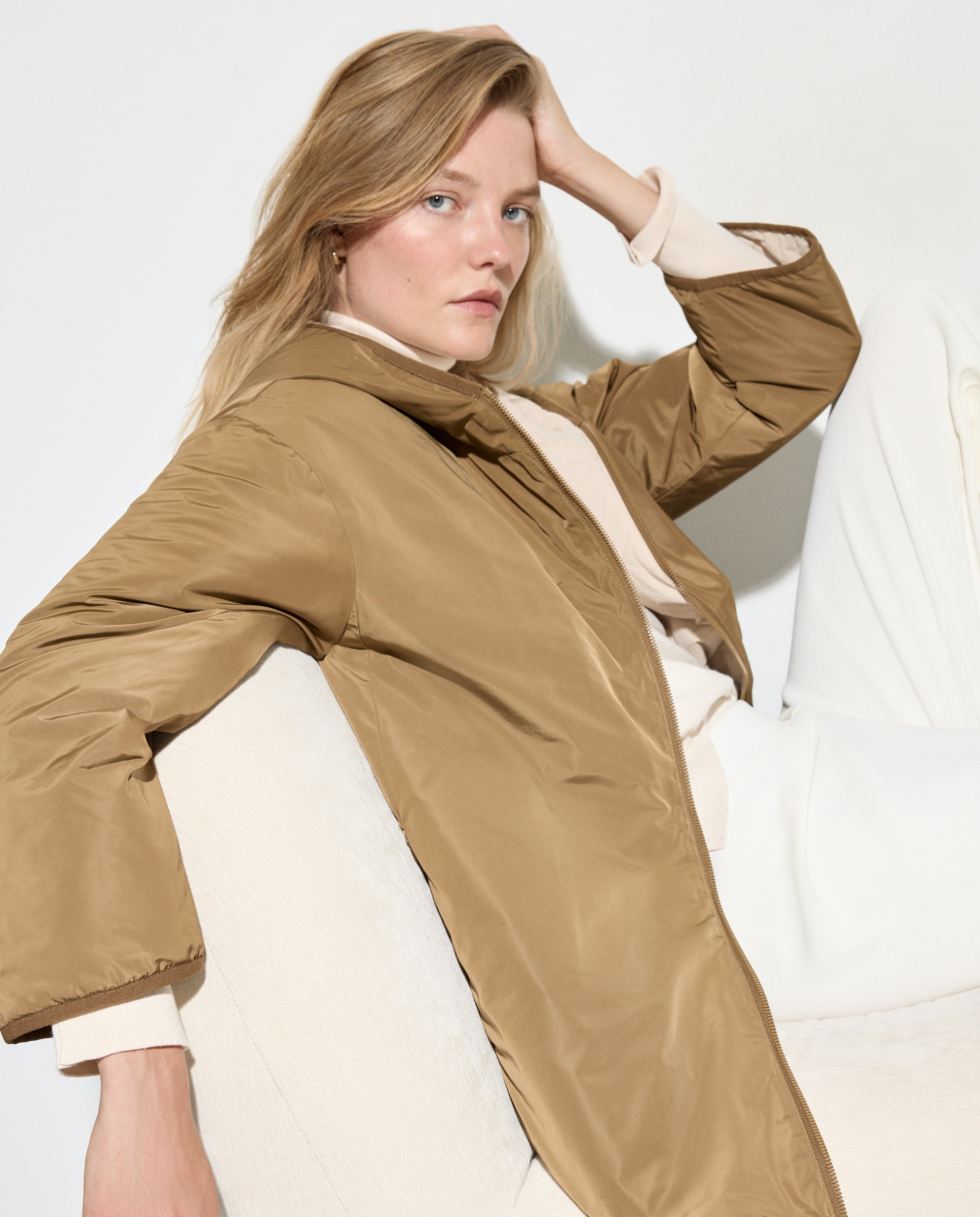 Parka Comprida Lisa Toffee-2