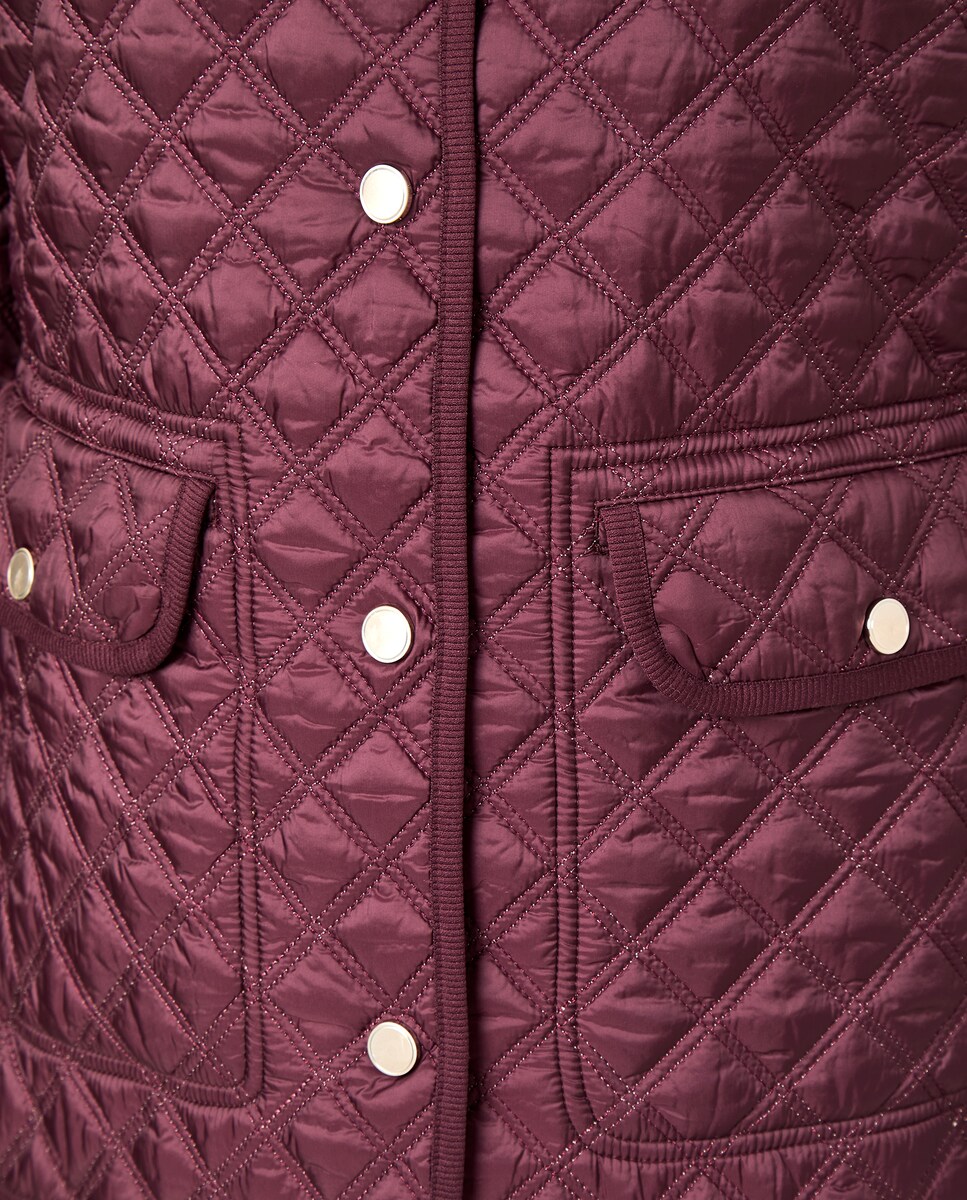 Blusão Acolchoado Liso Curto Bordeaux-6