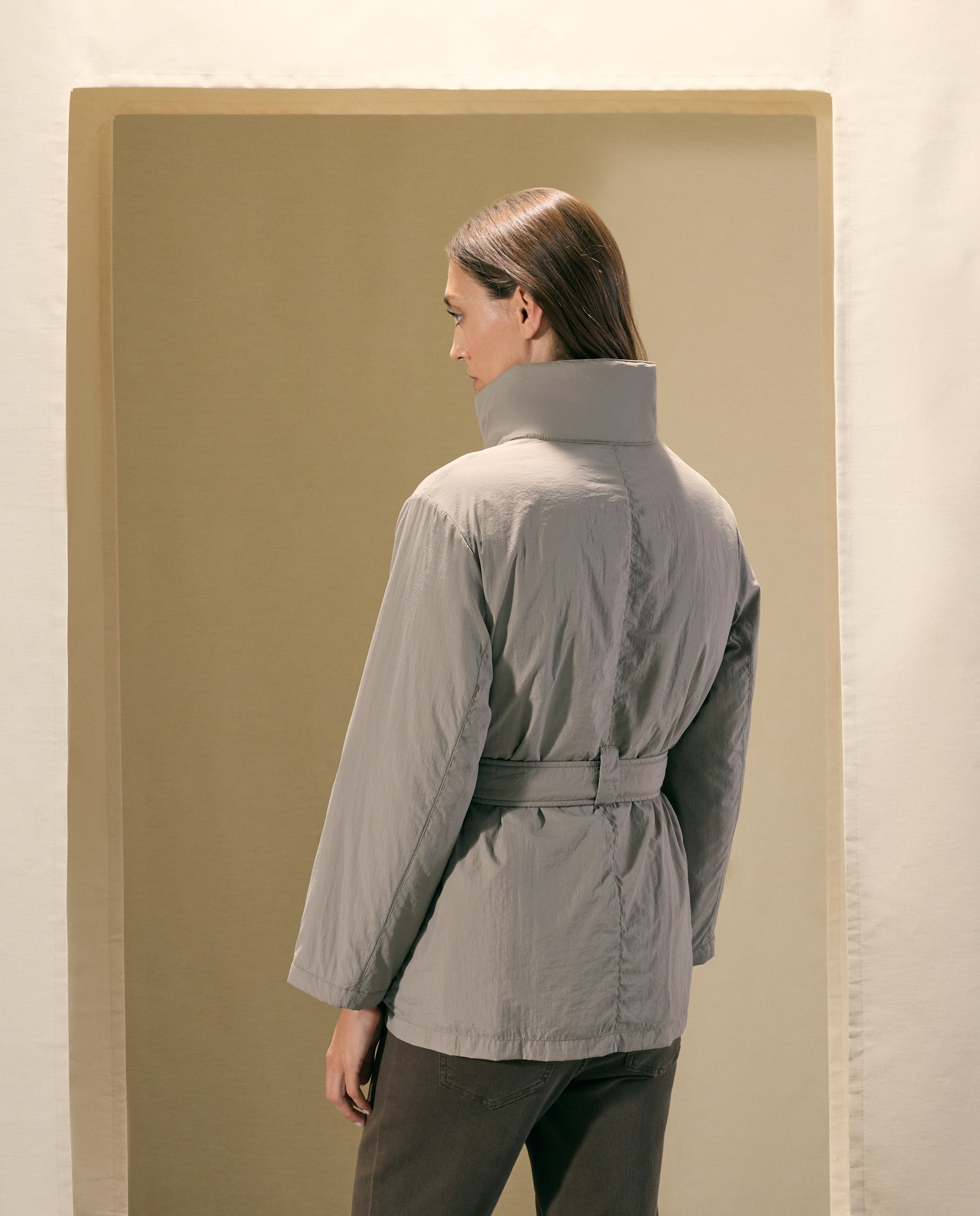 Parka com Cinto Vison Claro-3