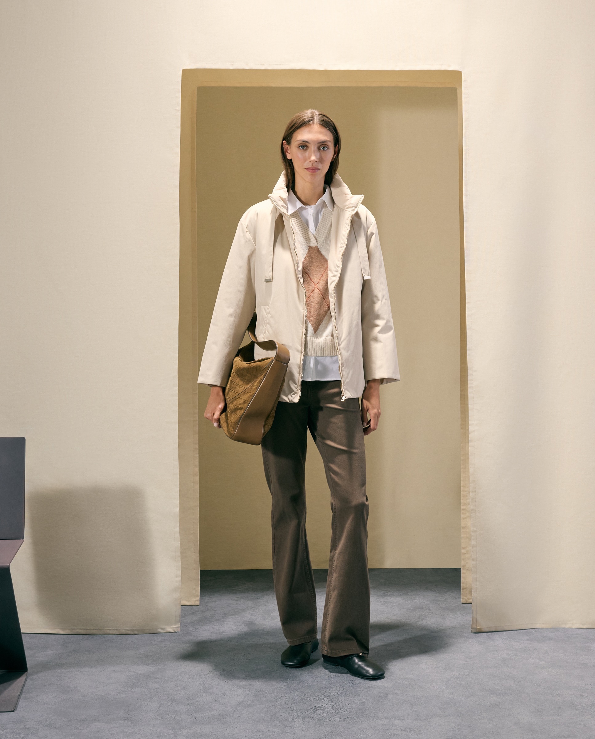 Parka Acolchoada Bege-2