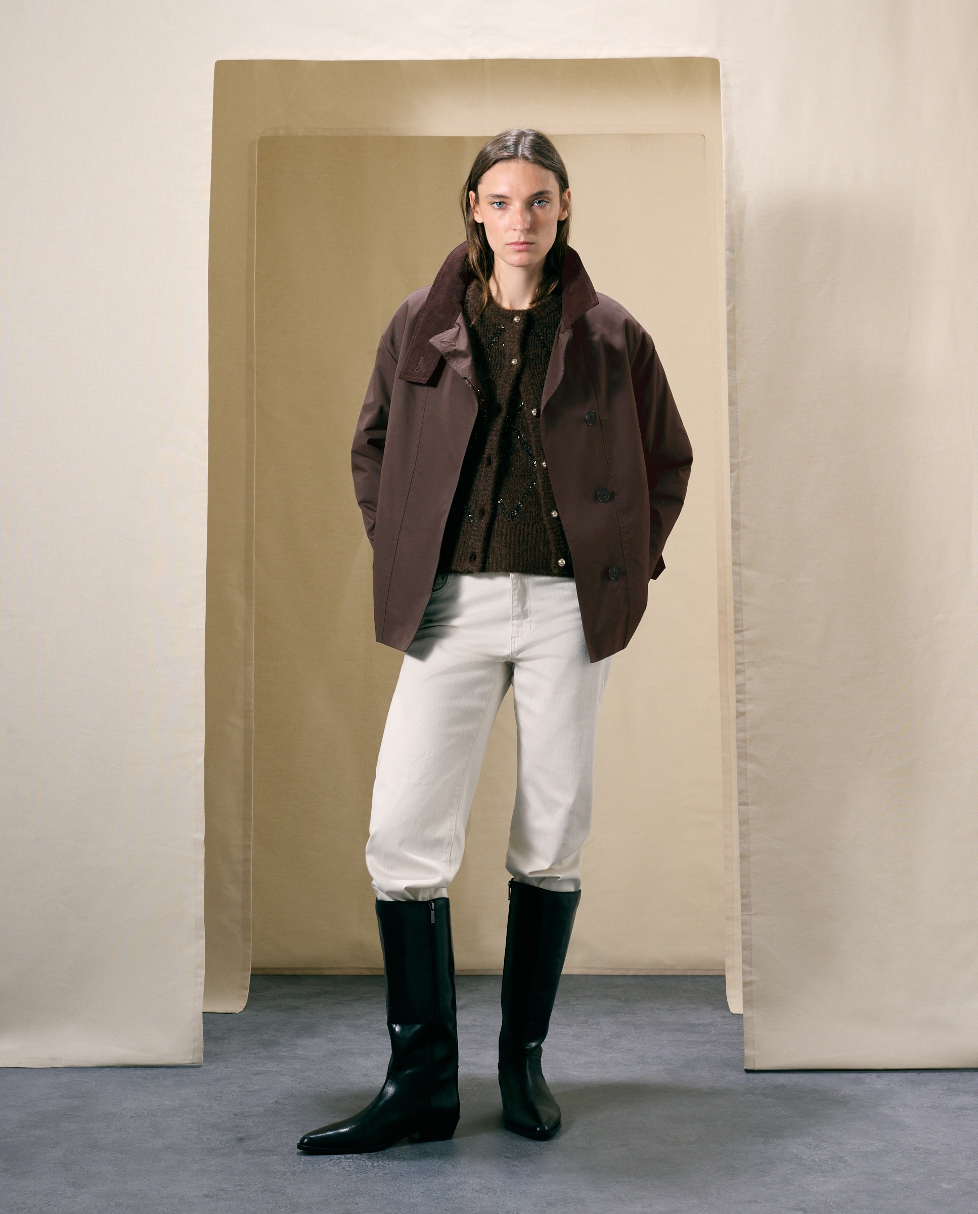 Parka sport cuello pana con padding de mujer - Woman El Corte Inglés - Marrón Marrón-2