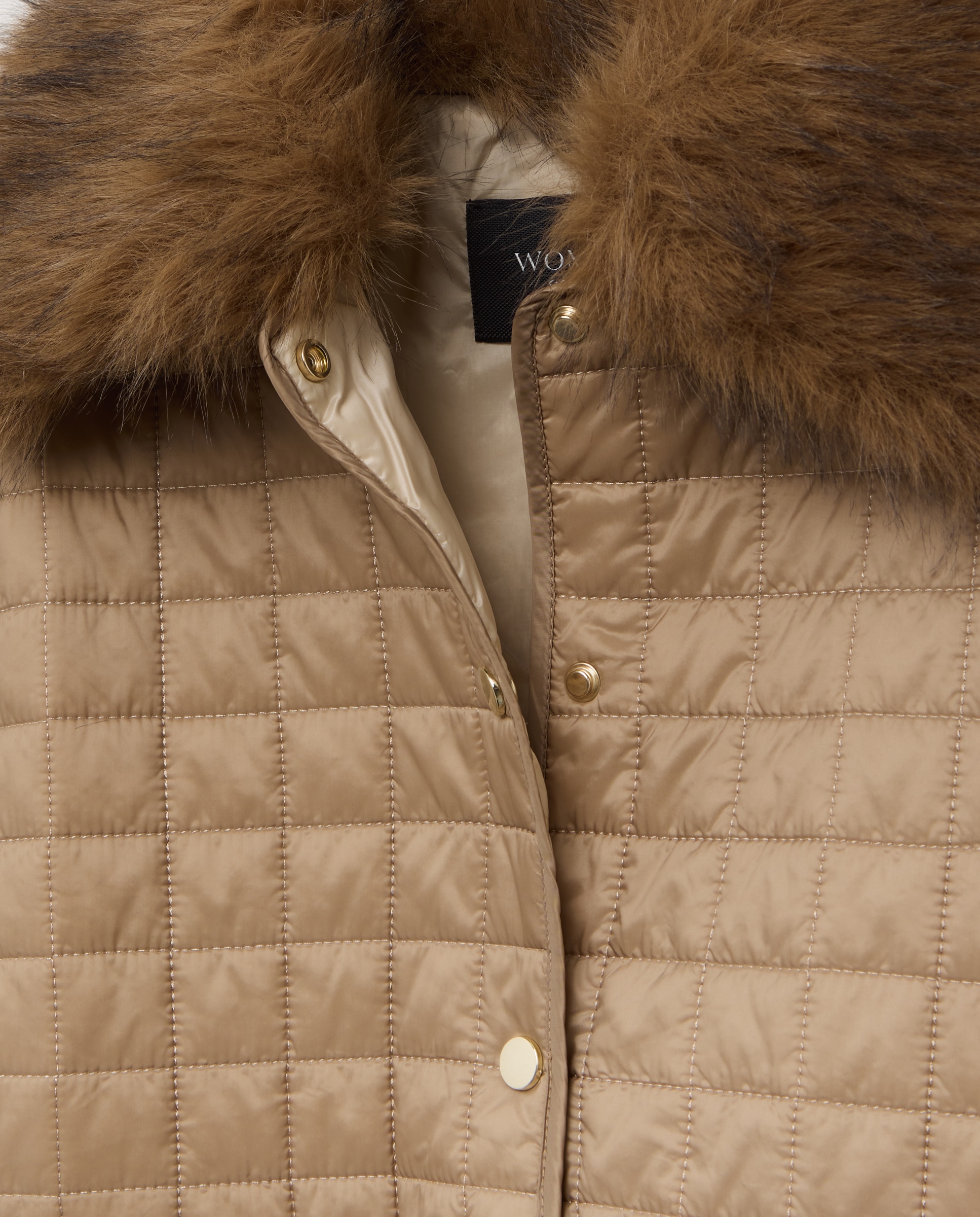 Parka Acolchoada com Detalhe de Pelo Torrado-6