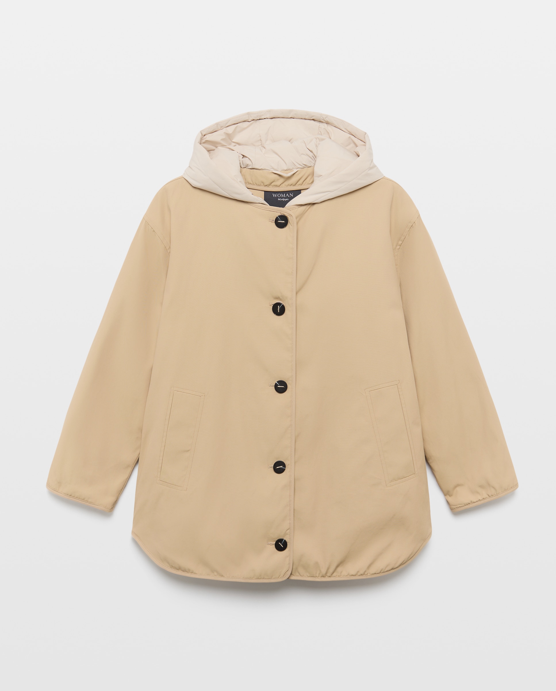 Imagem 0 de Parka com Capuz e Detalhes em Contraste