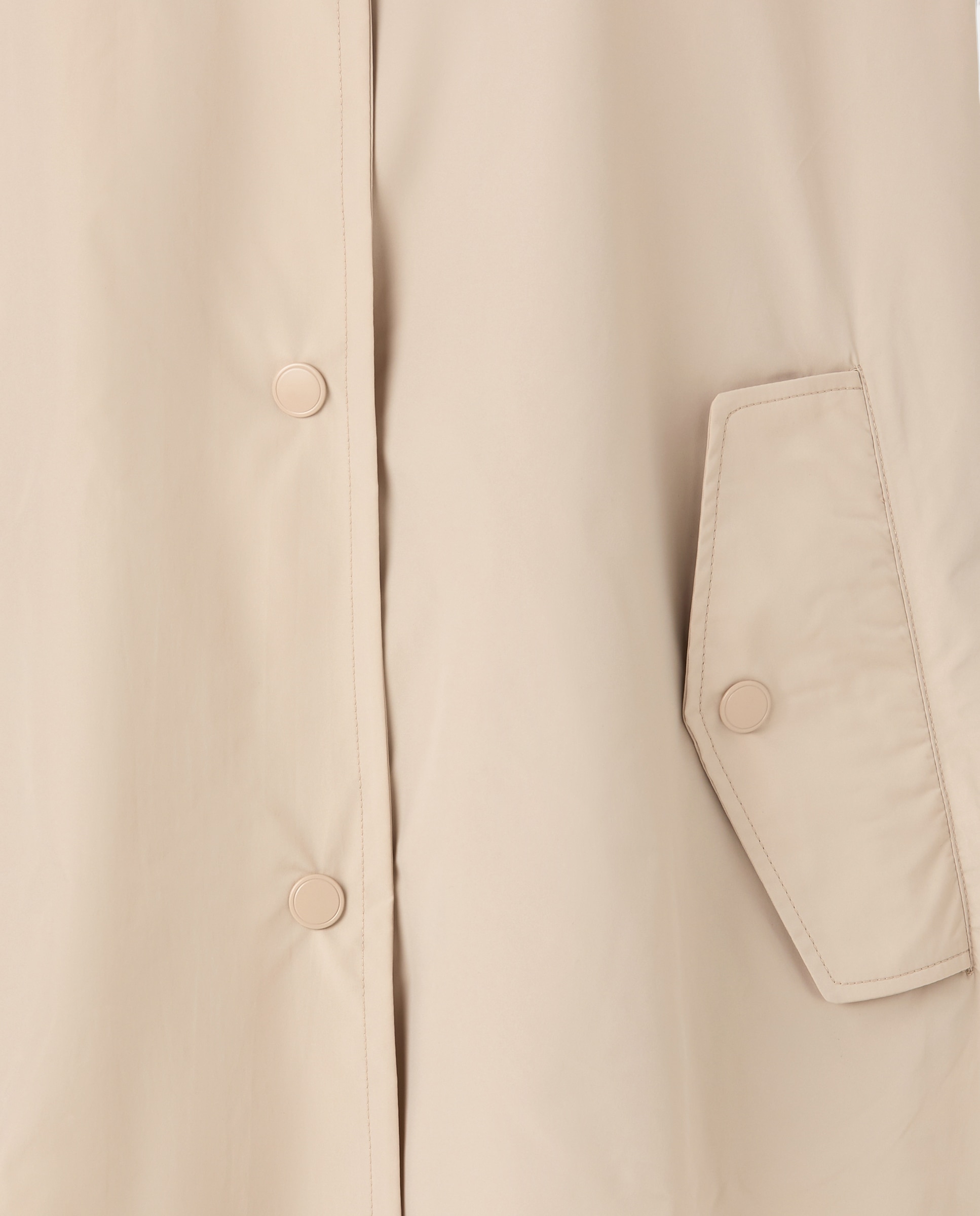 Capa de Chuva Lisa Curta Bege-7