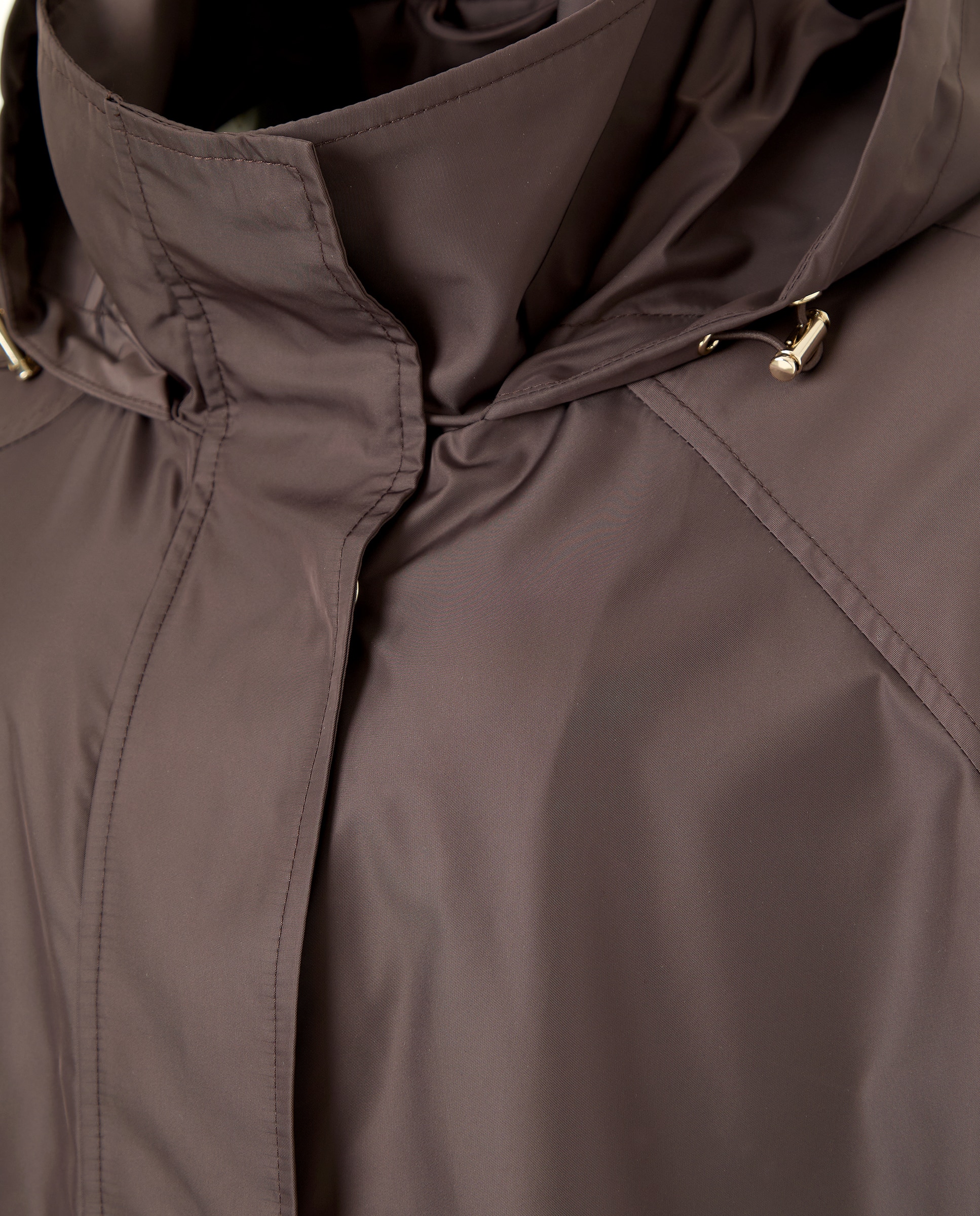 Capa de Chuva Lisa Curta Castanho-6