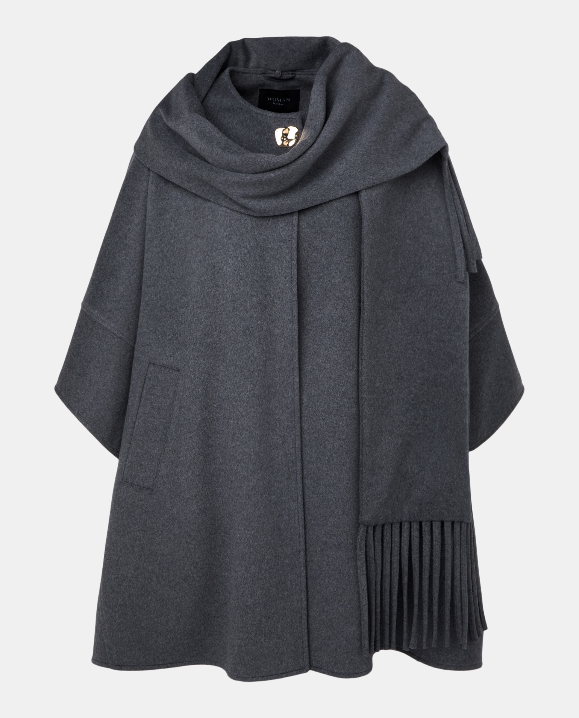 Capa com Cachecol Cinzento-5