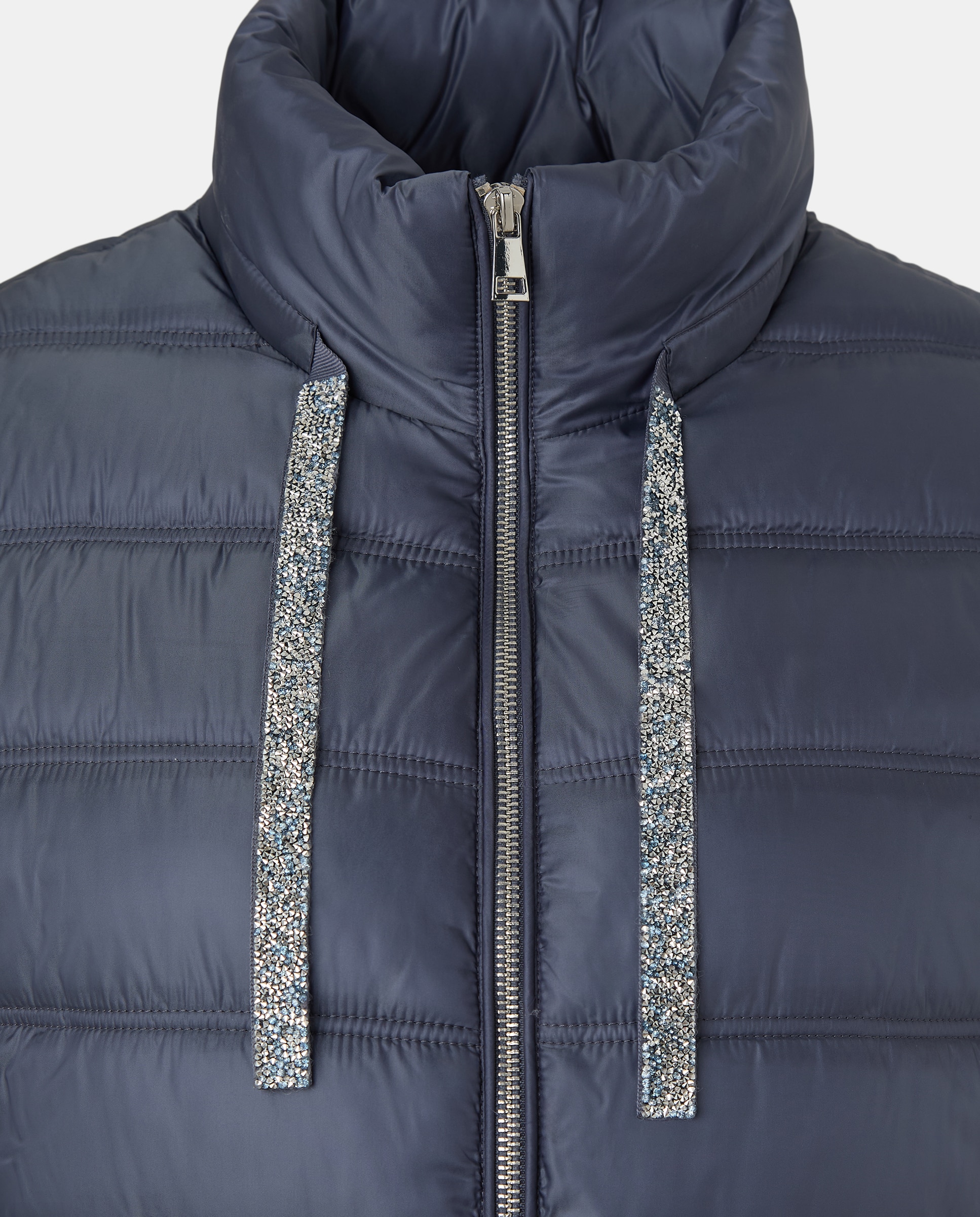 Colete Liso com Detalhes de Joia 400 Azul-5