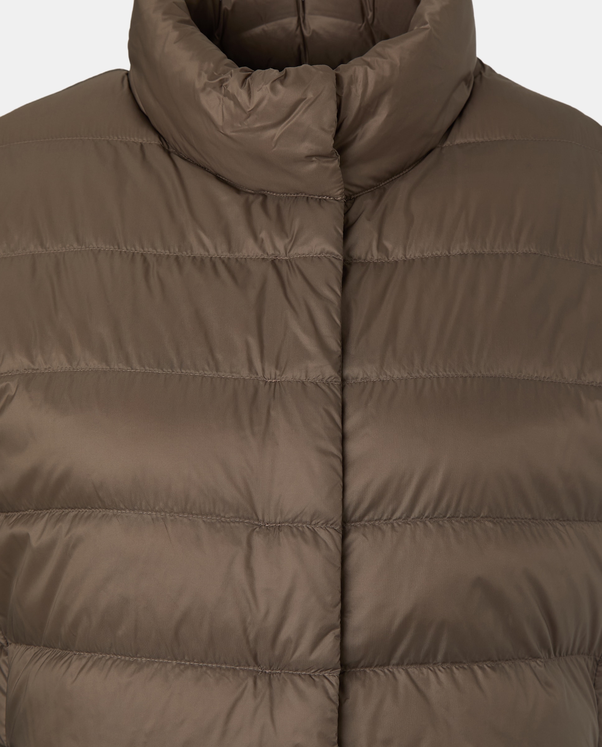 Colete de Nylon Liso Castanho-5