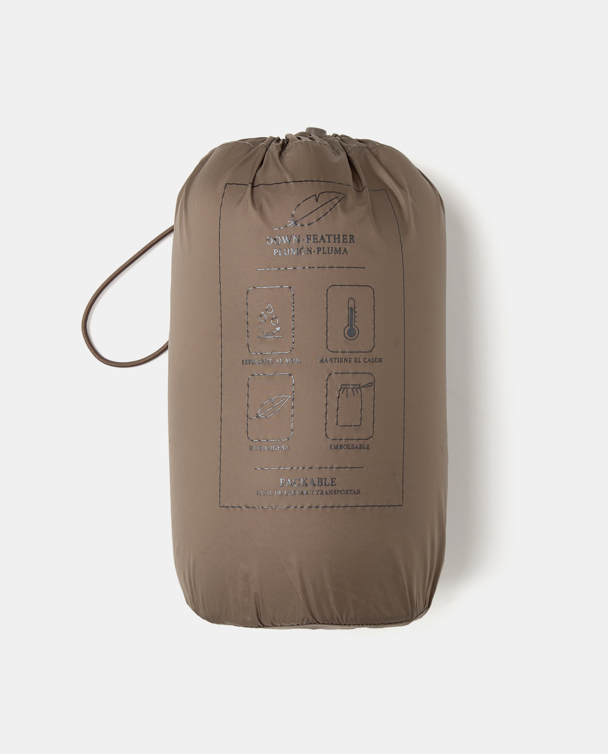 Colete de Nylon Liso Castanho-6