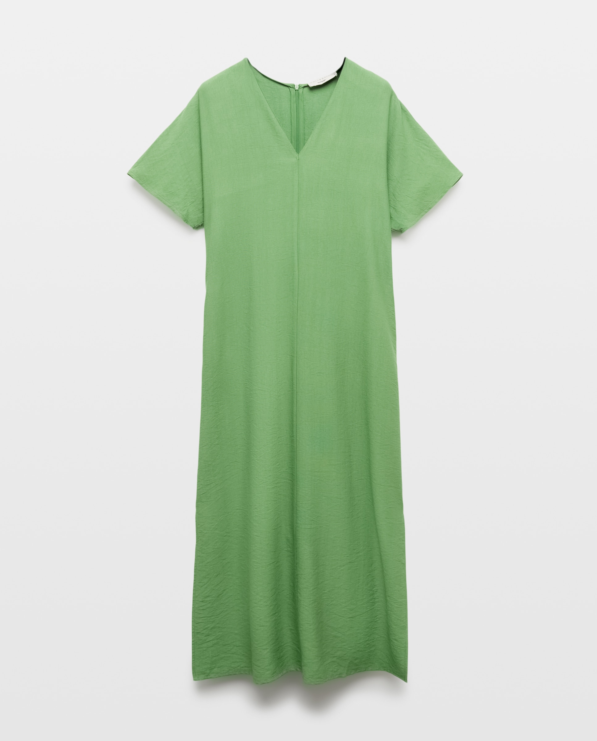 Vestido liso con manga corta - Woman El Corte Inglés - 120 Crudo Pistacho-4