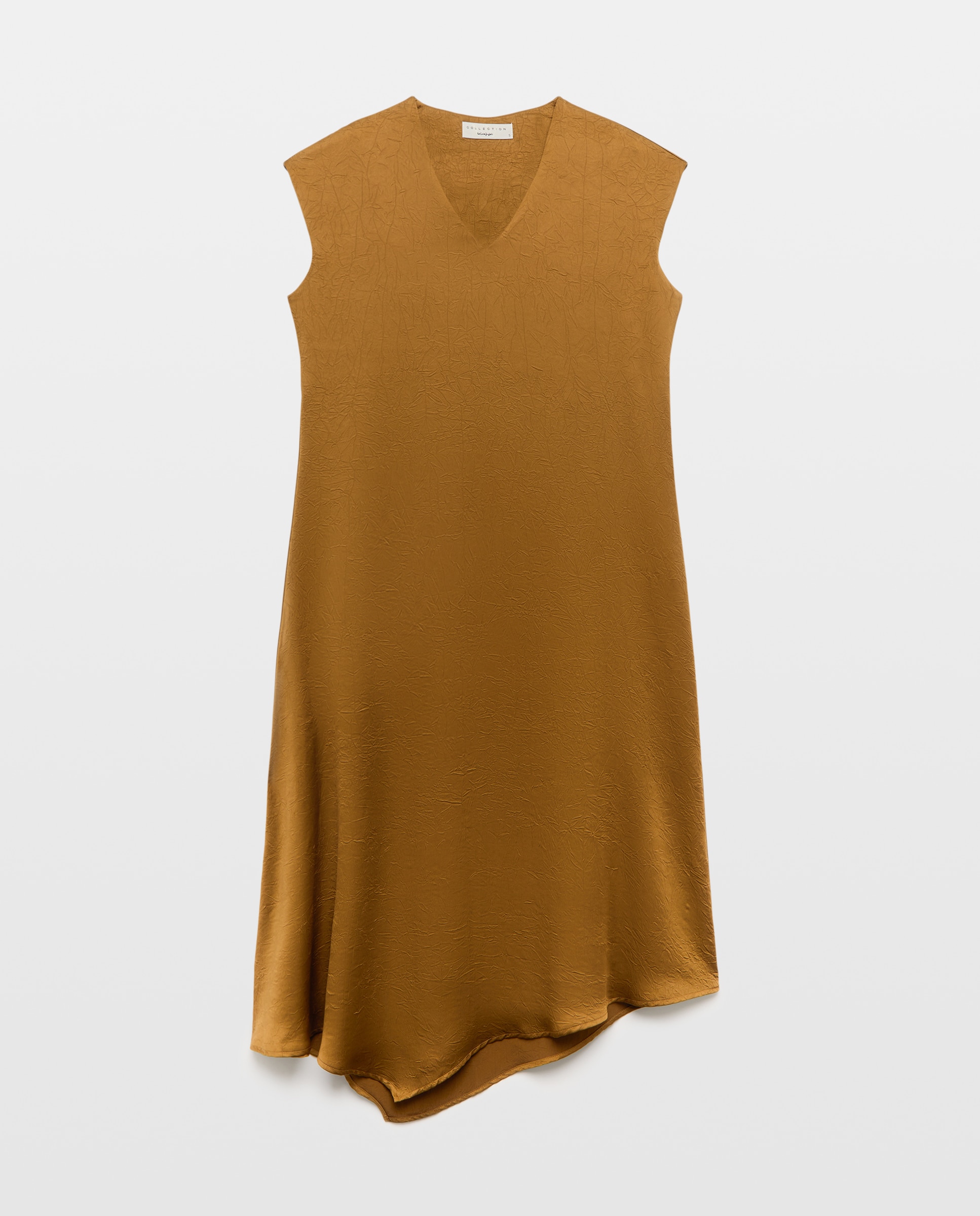 Vestido sem Mangas em Cetim Enrugado 371 Óleo-6