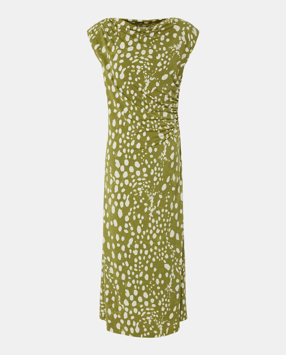 Vestido sem Mangas com Drapeado Verde-1