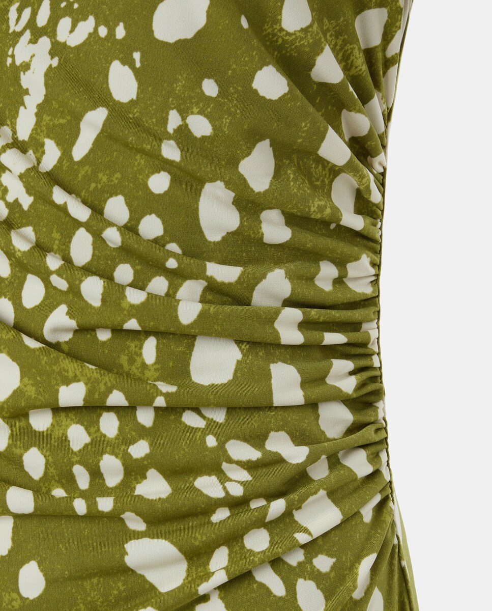Vestido sem Mangas com Drapeado Verde-2