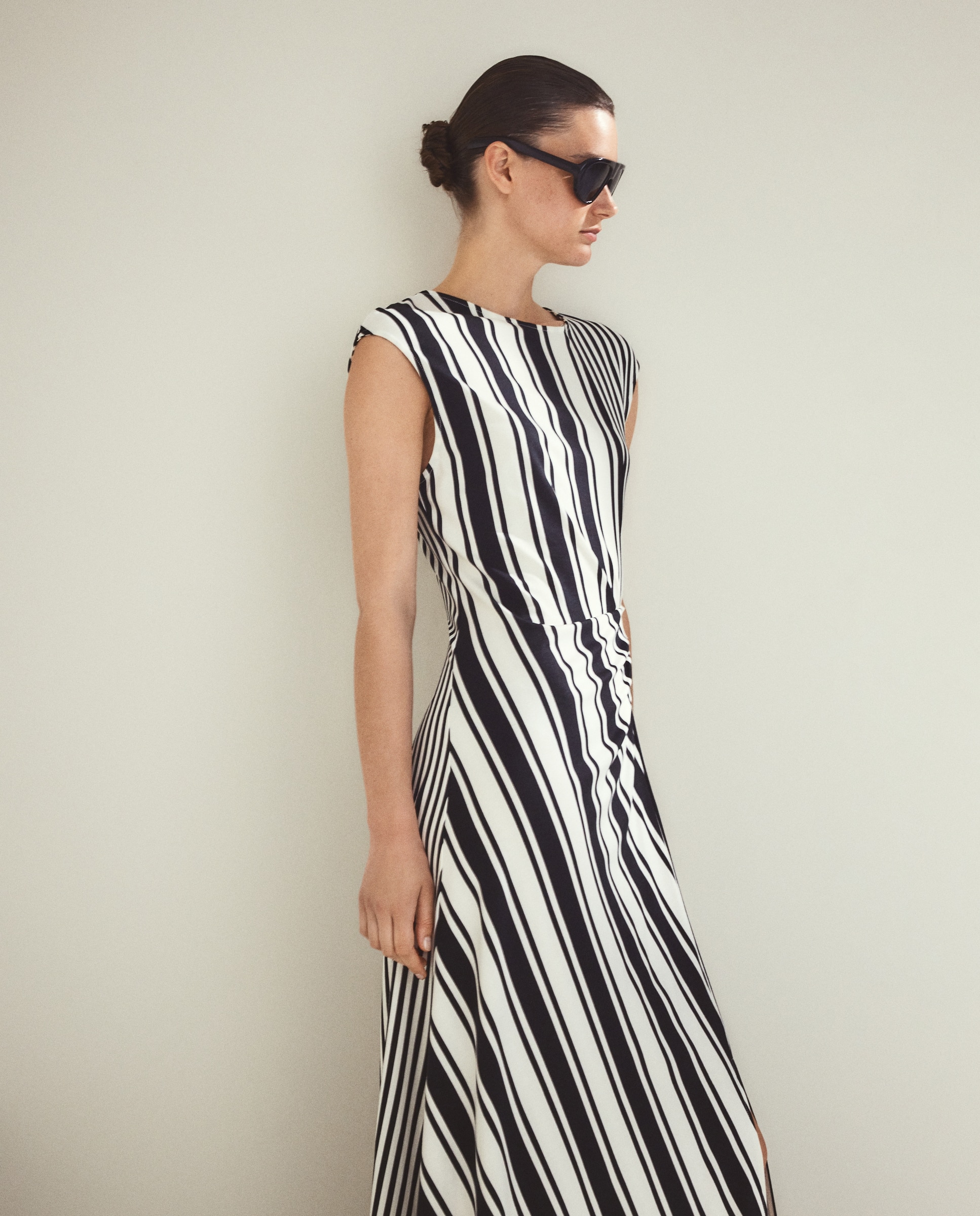 Vestido drapeado circular - Woman El Corte Inglés - Negro Negro-2