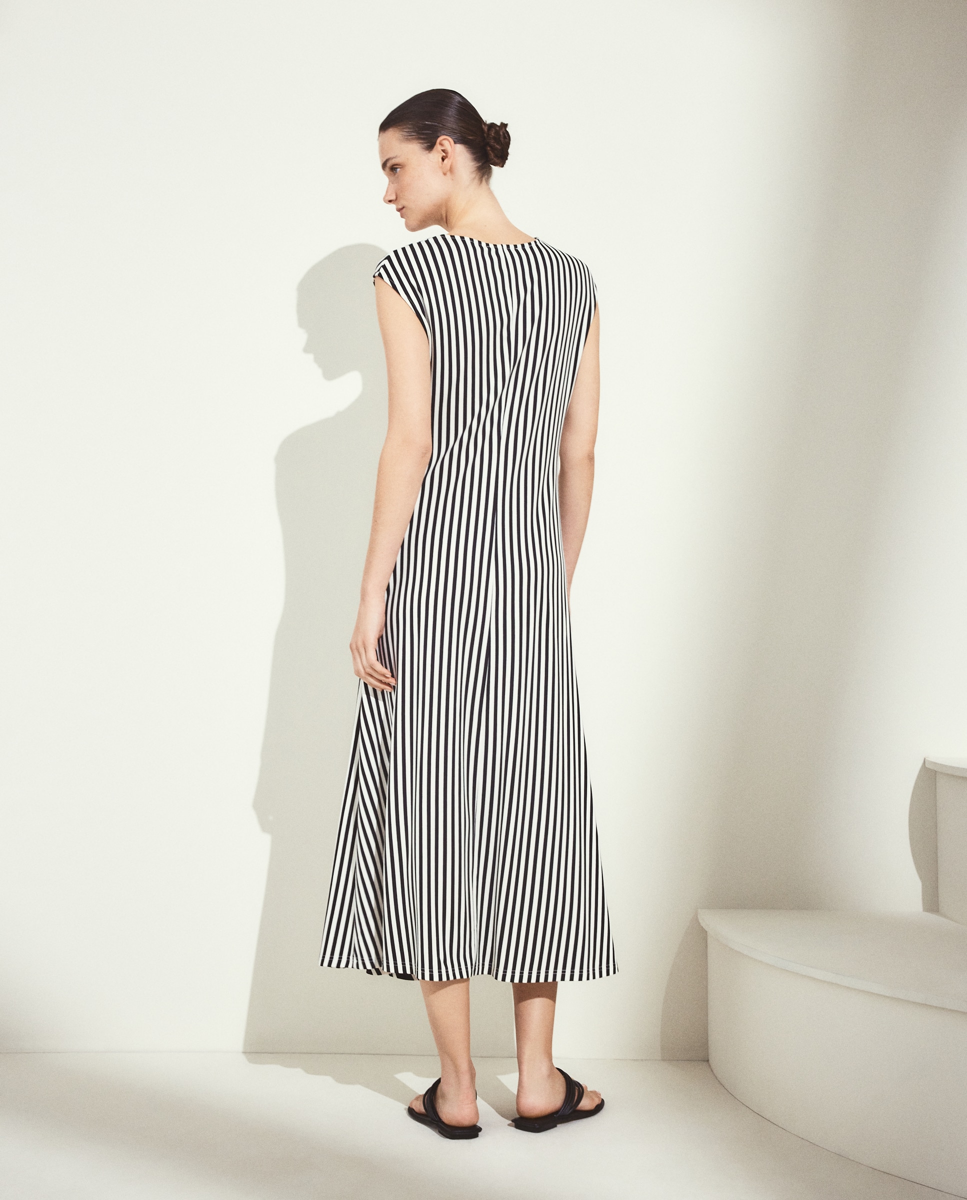 Vestido drapeado circular - Woman El Corte Inglés - Negro Negro-3