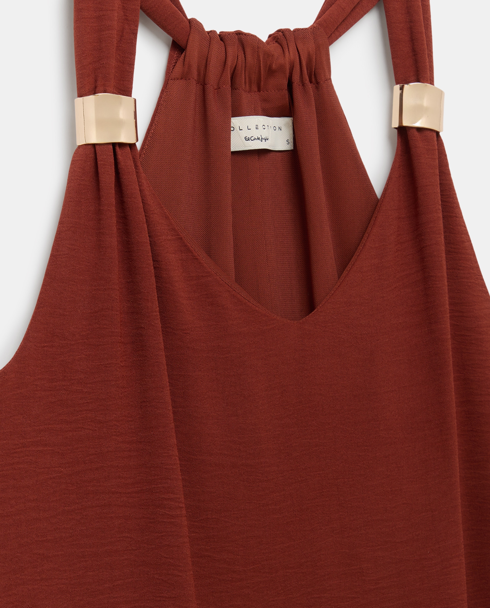 Imagen 6 de Vestido liso sin mangas - Woman El Corte Inglés - 770 Terracota 770 Terracota