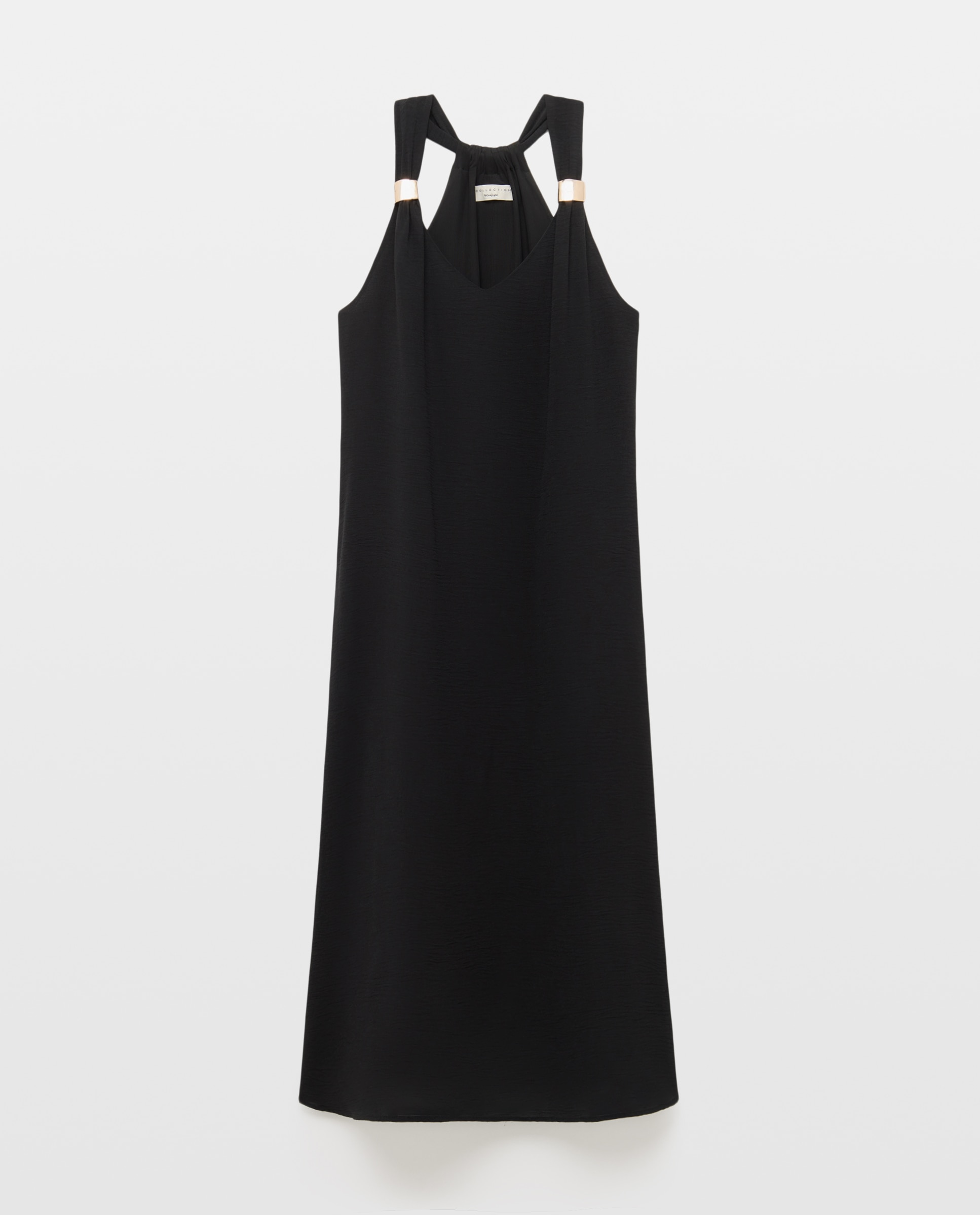 Vestido liso sem mangas Preto-4