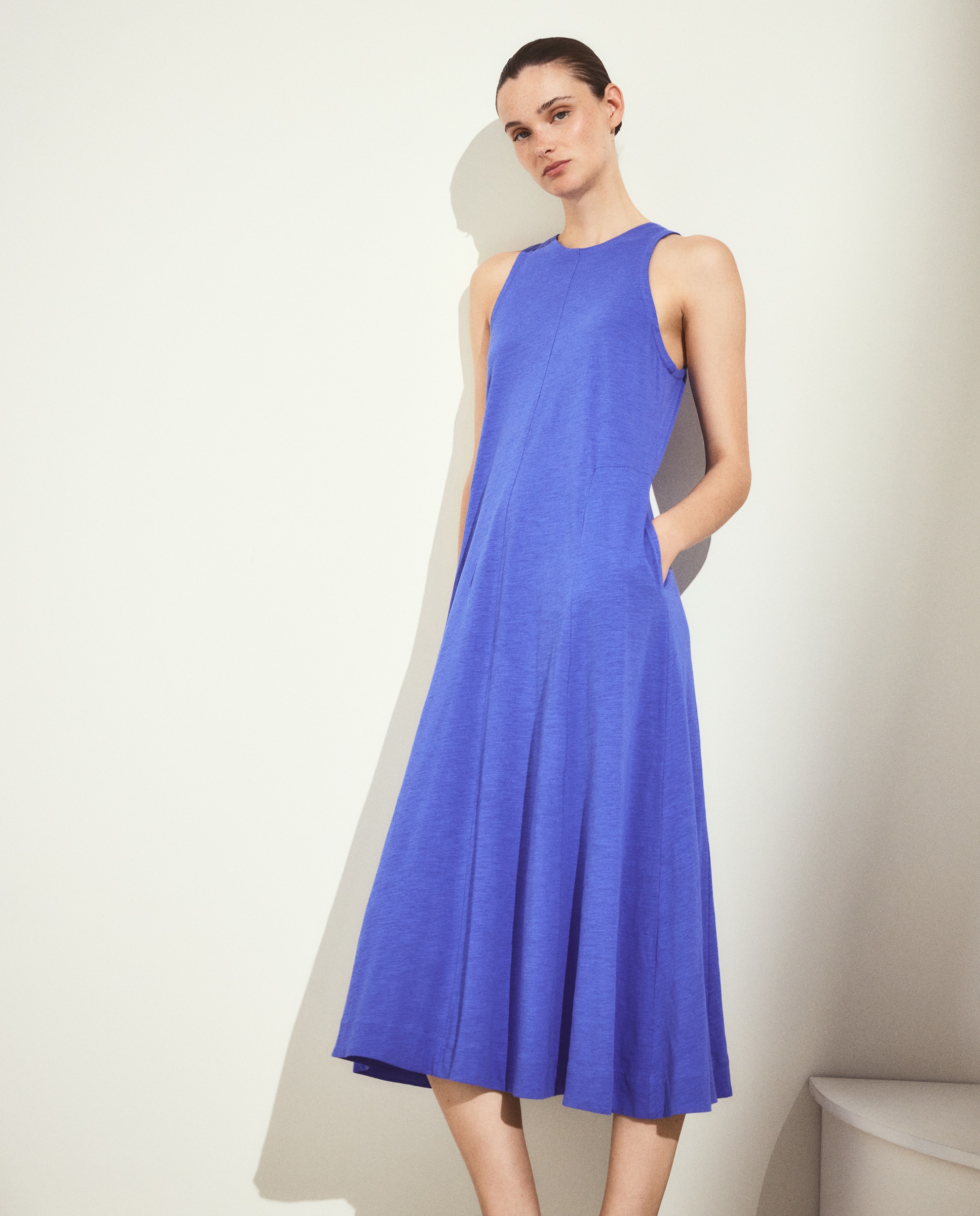 Vestido liso de manga corta - Woman El Corte Inglés - 440 Azulón 440 Azulón-2