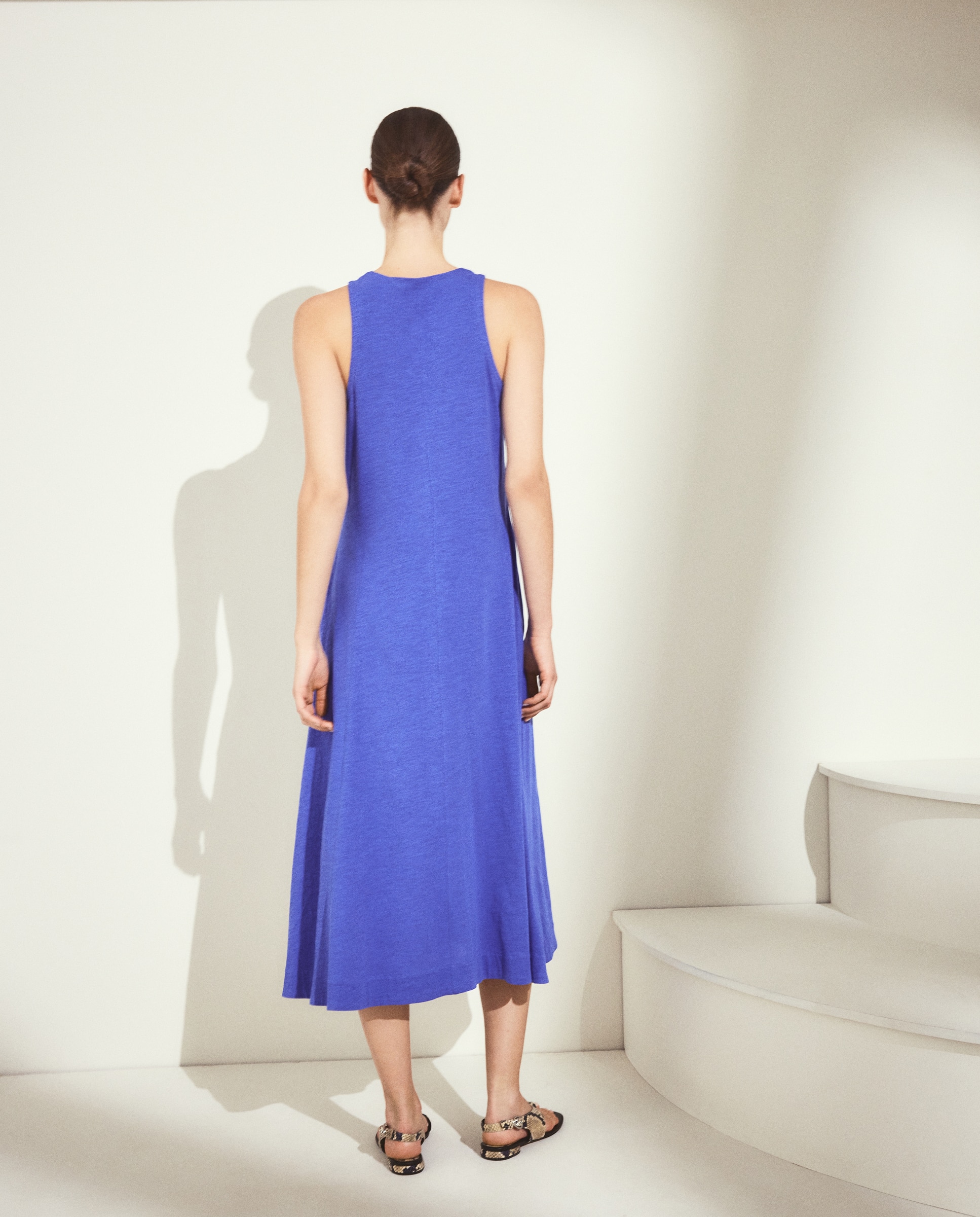 Vestido liso de manga corta - Woman El Corte Inglés - 440 Azulón 440 Azulón-3