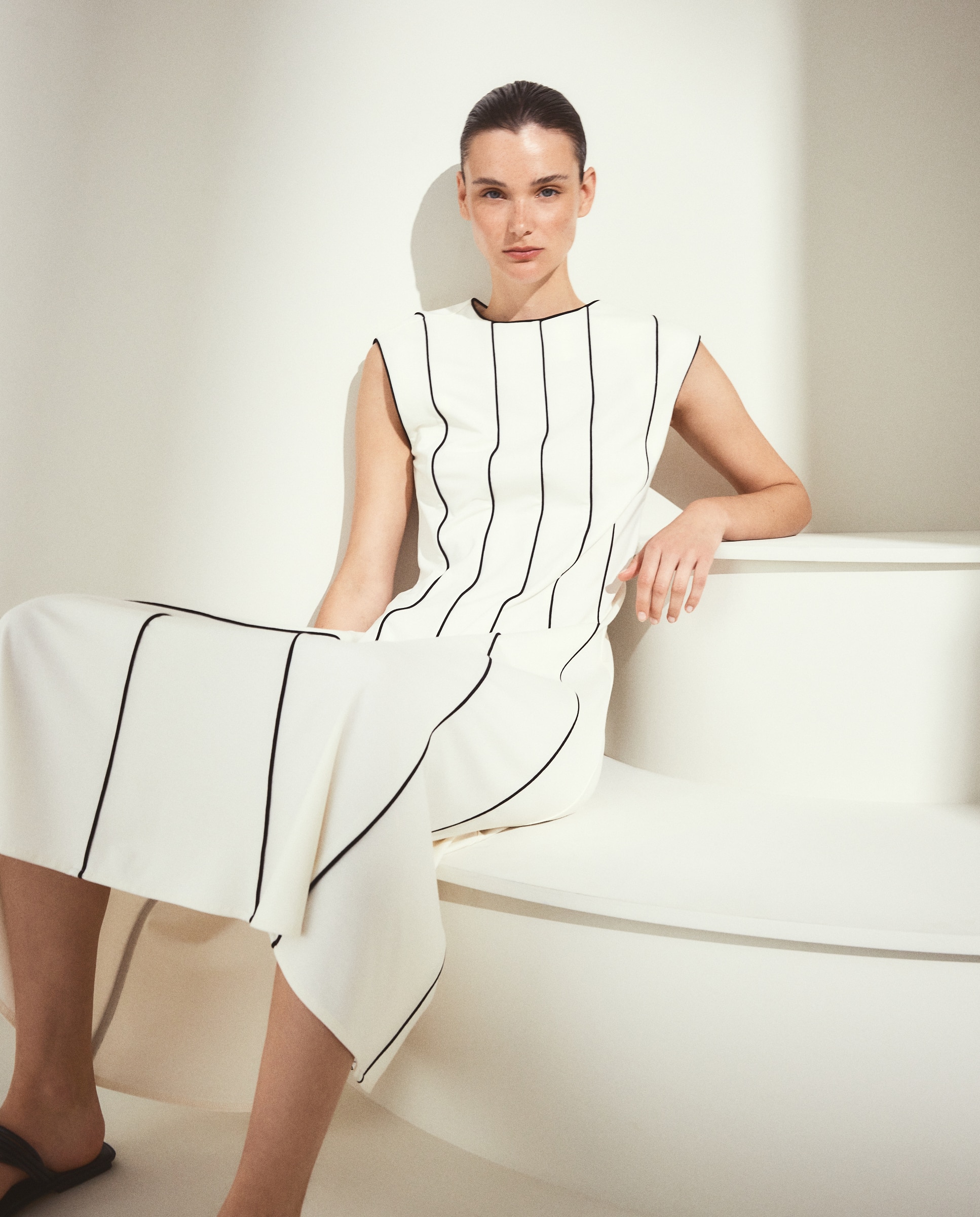 Vestido midi sin mangas - Woman El Corte Inglés - 120 Crudo 120 Crudo-1