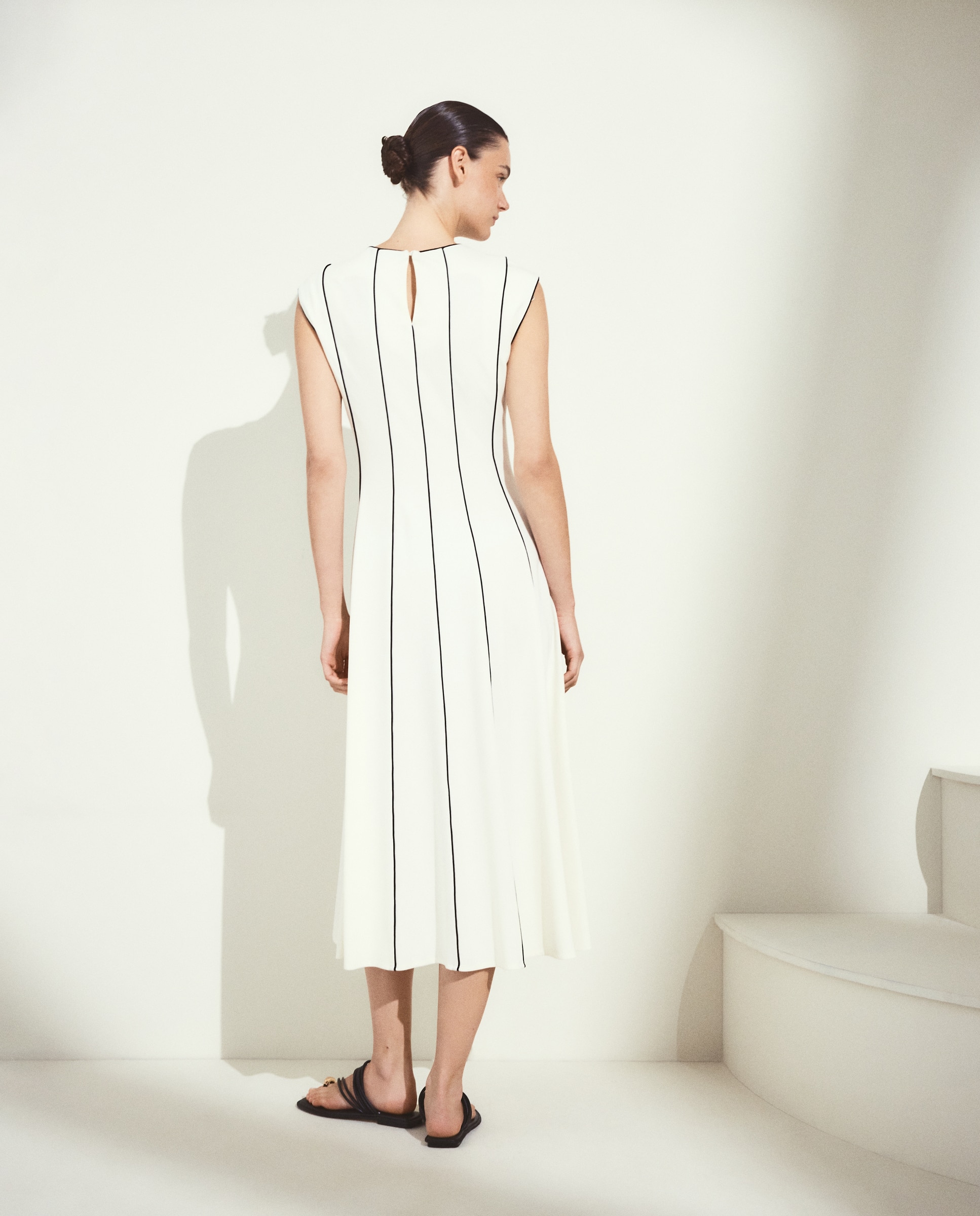 Vestido midi sin mangas - Woman El Corte Inglés - 120 Crudo 120 Crudo-4
