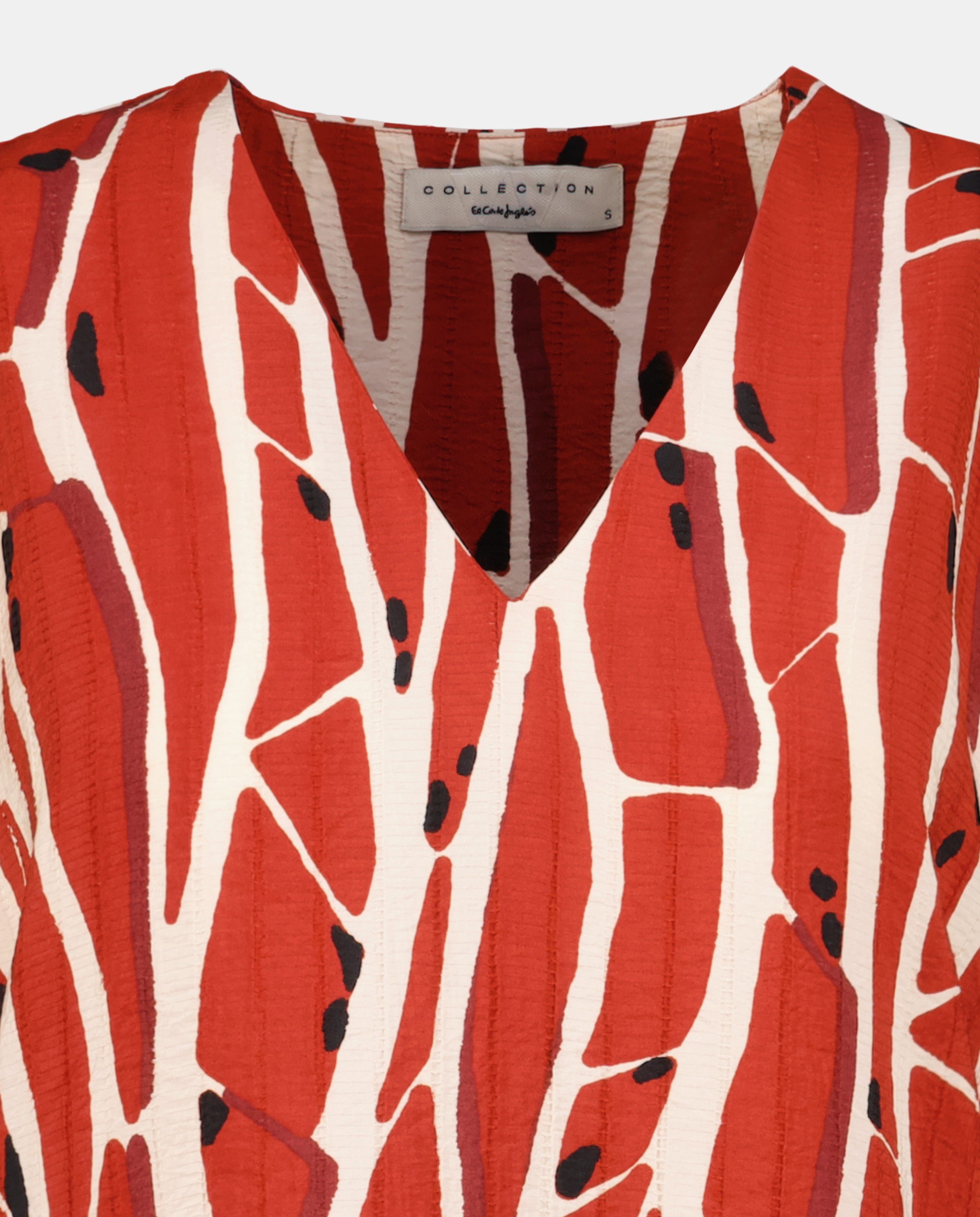 Vestido Comprido sem Mangas e com Decote em Bico Vermelho-5