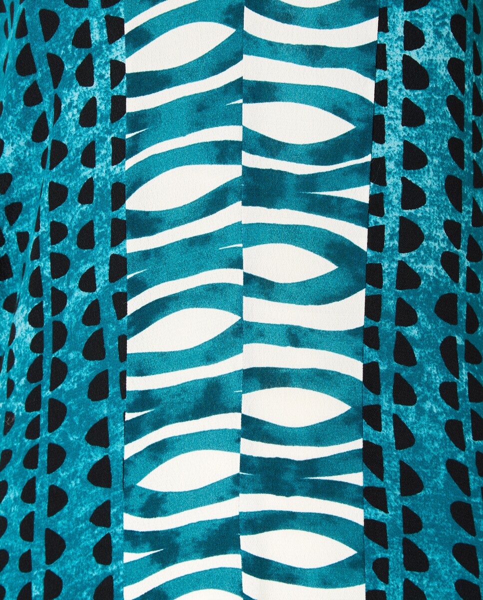 Vestido Comprido sem Mangas e com Estampado Verde-5