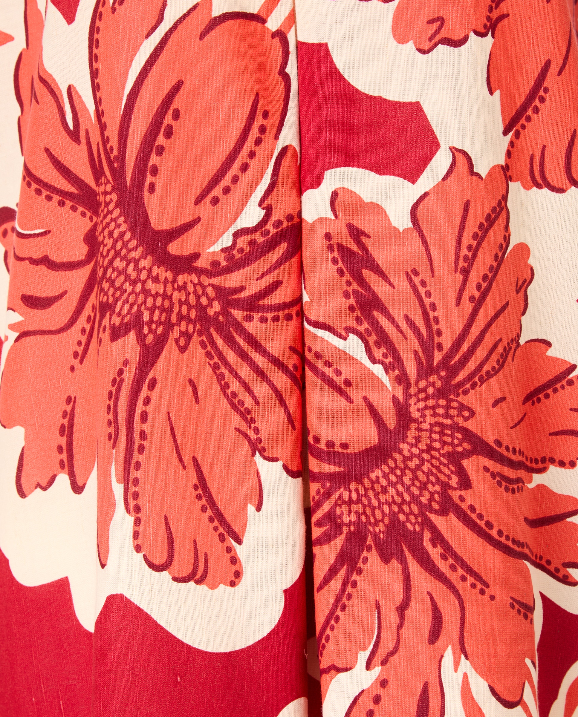 Vestido sem Mangas Comprido com Estampado Vermelho-7