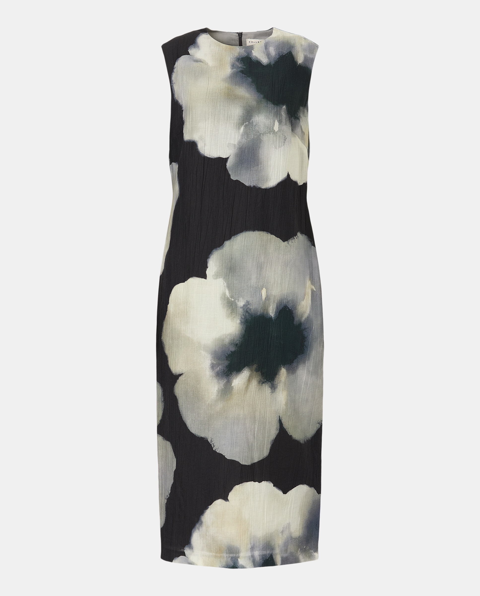 Vestido sem mangas e com estampado floral Preto-5