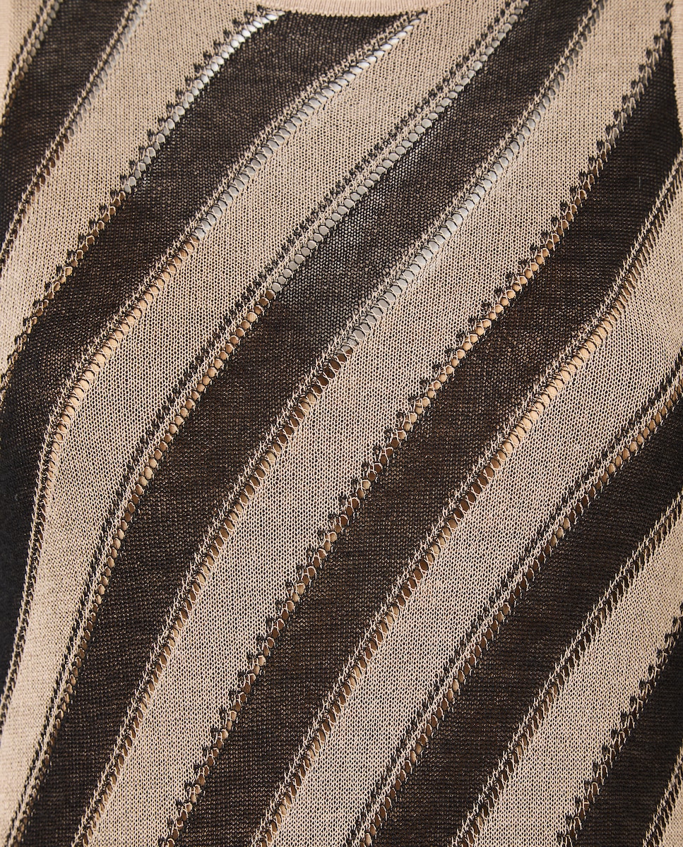 Vestido Comprido sem Mangas Castanho-5