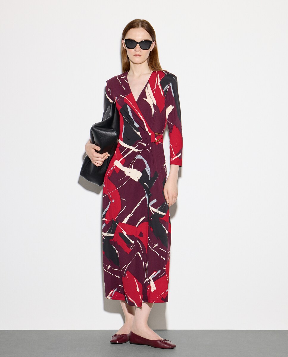 Vestido midi estampado de mujer · Woman El Corte Inglés · El Corte - Main Image