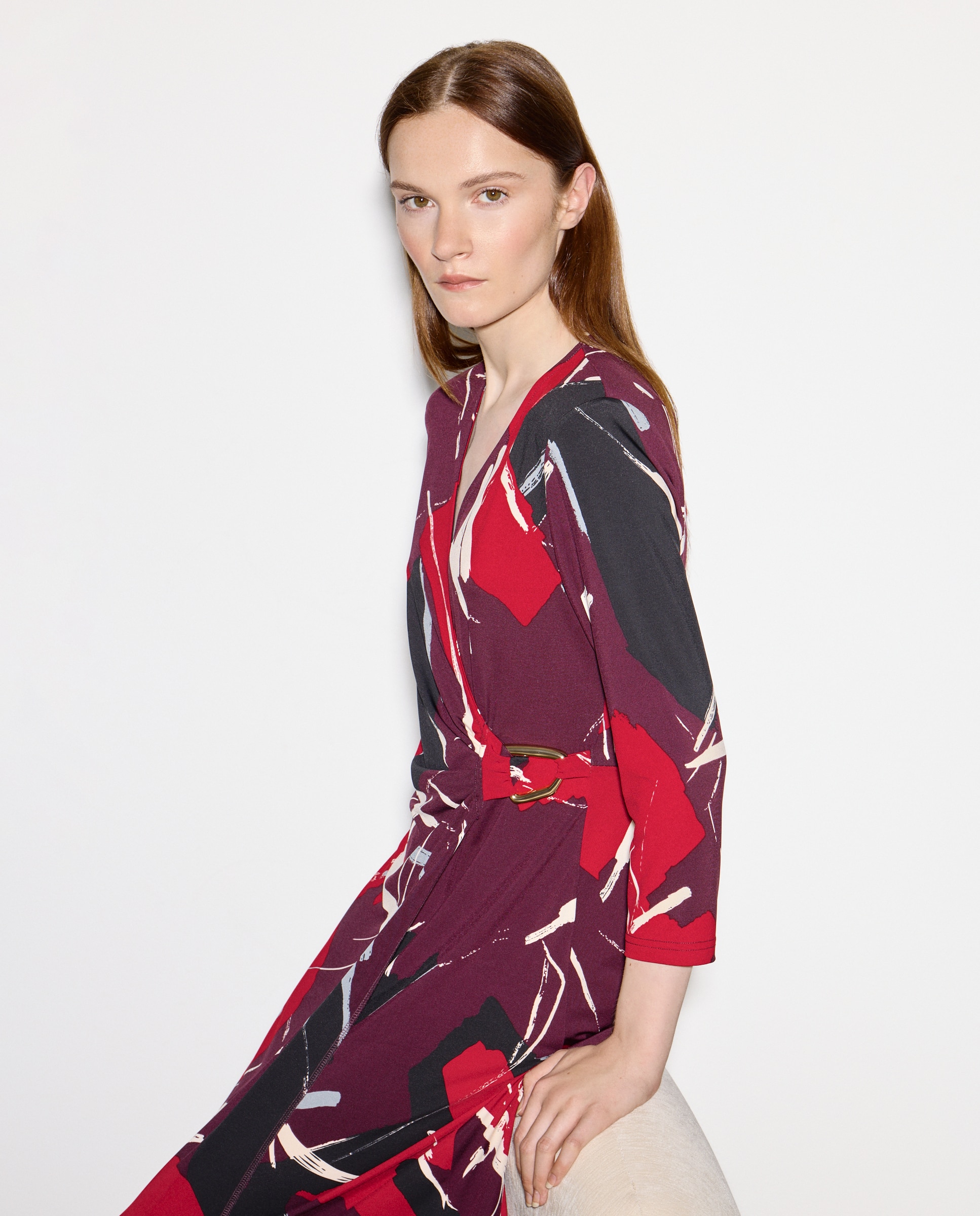 Vestido Midi Estampado Rosa-2