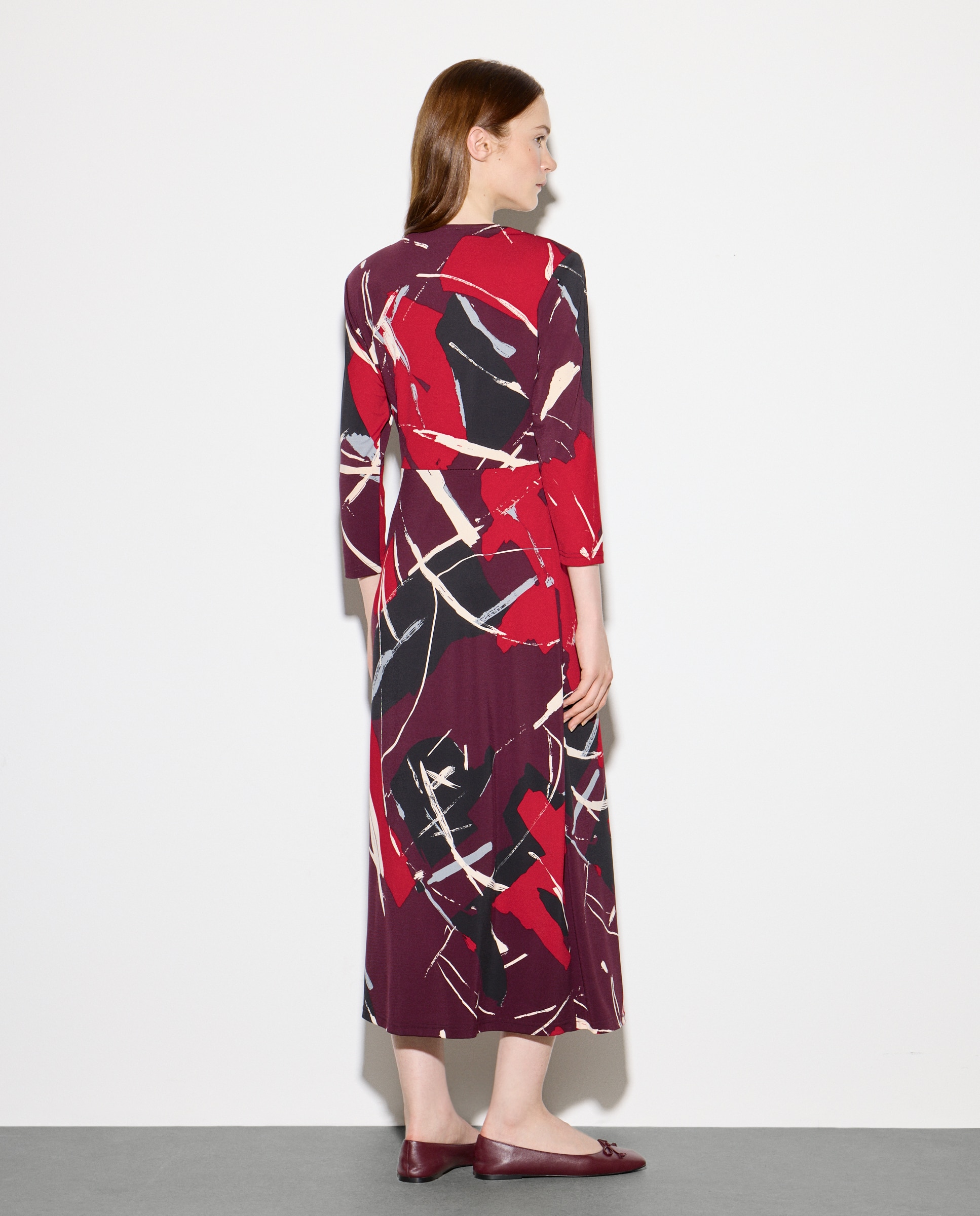 Vestido Midi Estampado Rosa-3