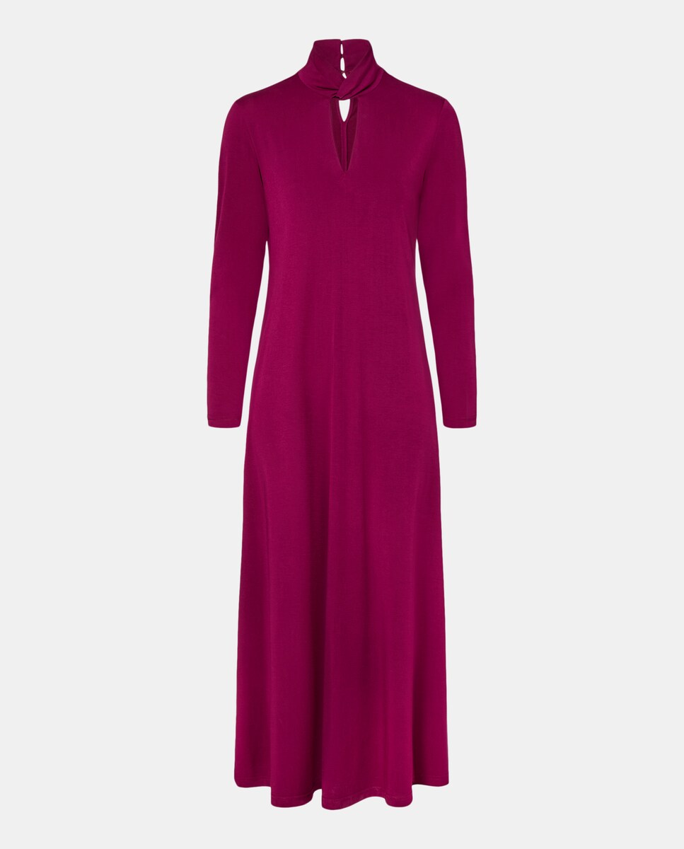 Vestido Midi de Manga Comprida Bordeaux-4