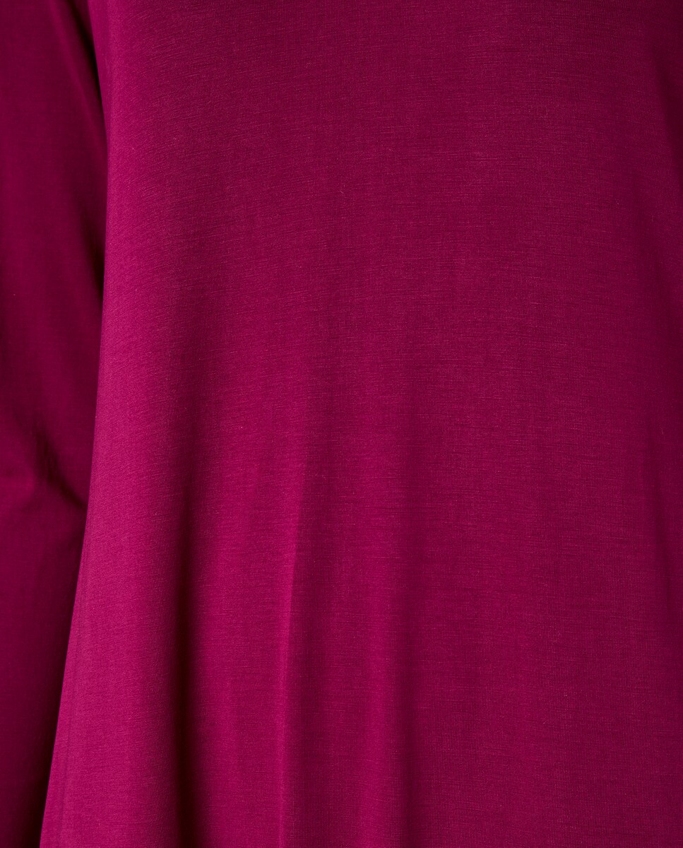 Vestido Midi de Manga Comprida Bordeaux-5