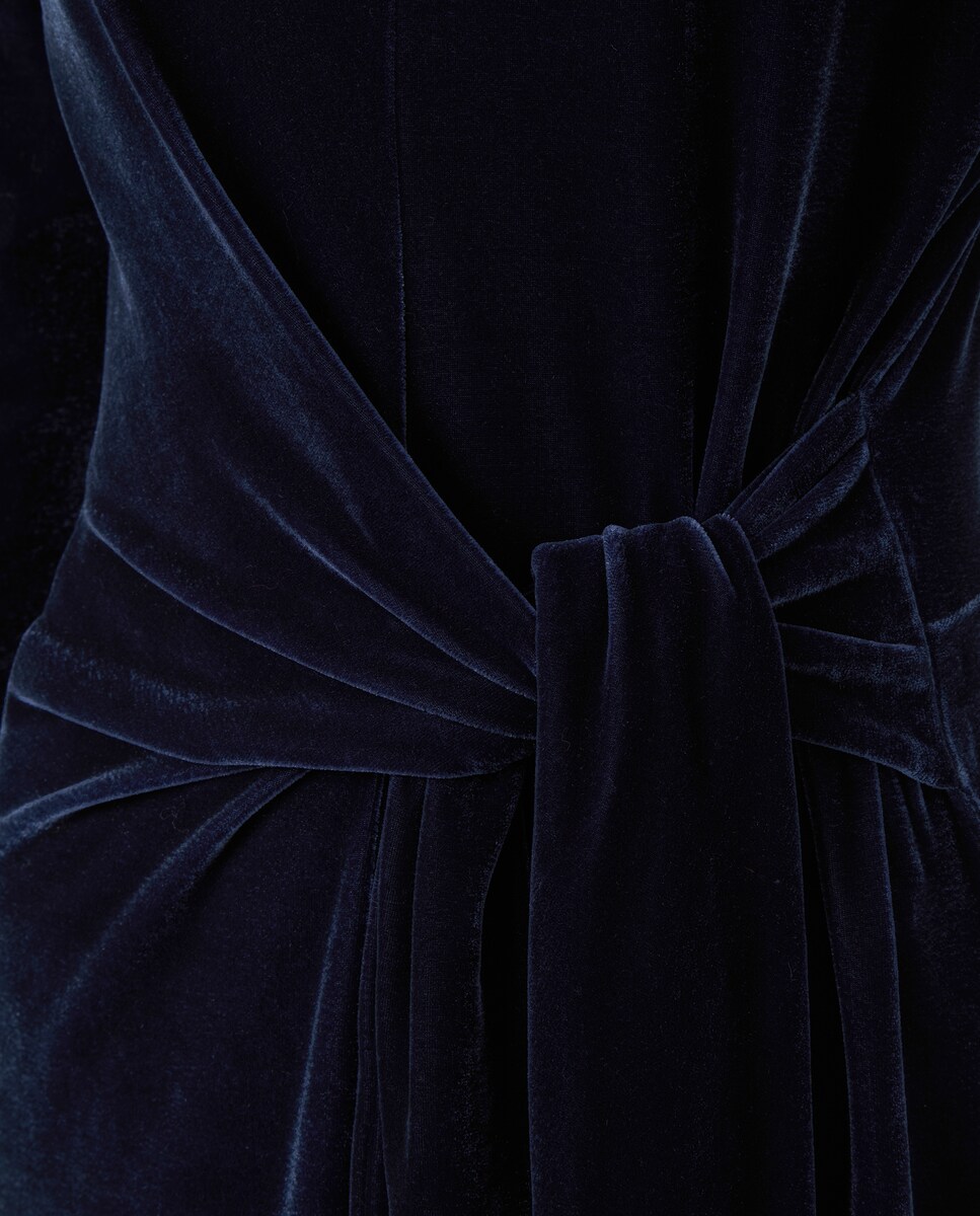 Vestido de Veludo de Natal Roxo-5