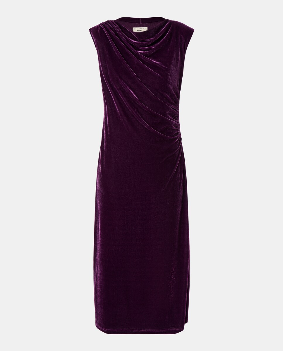 Vestido de Veludo de Natal 291 Beringela-4