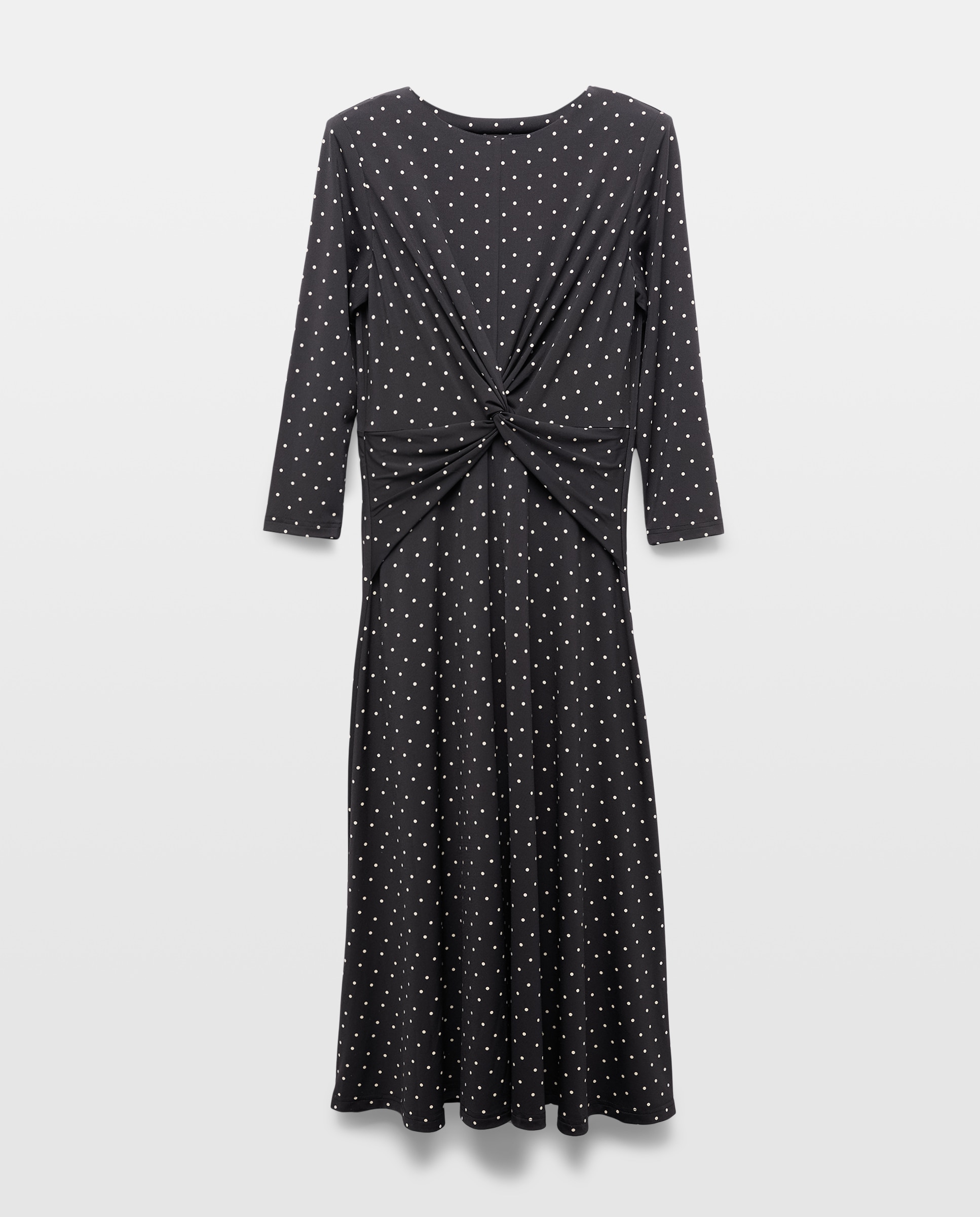 Vestido de Manga Comprida com Estampado Preto-4