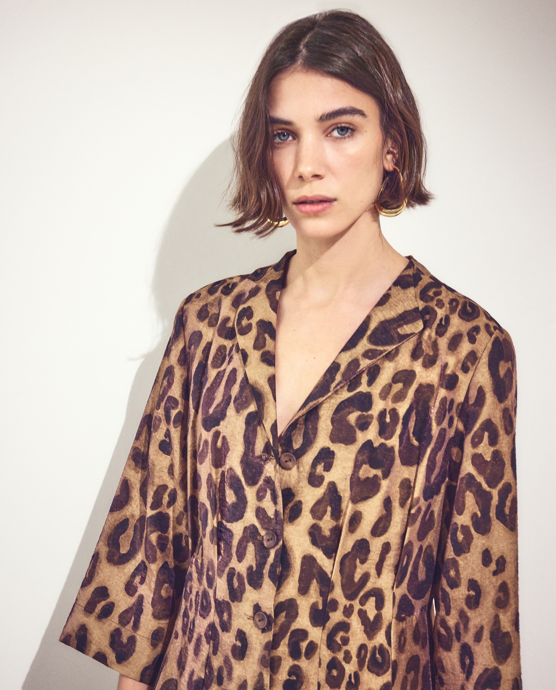 Vestido de manga larga con estampado animal print - Woman El Corte Inglés - Marrón Marrón-3