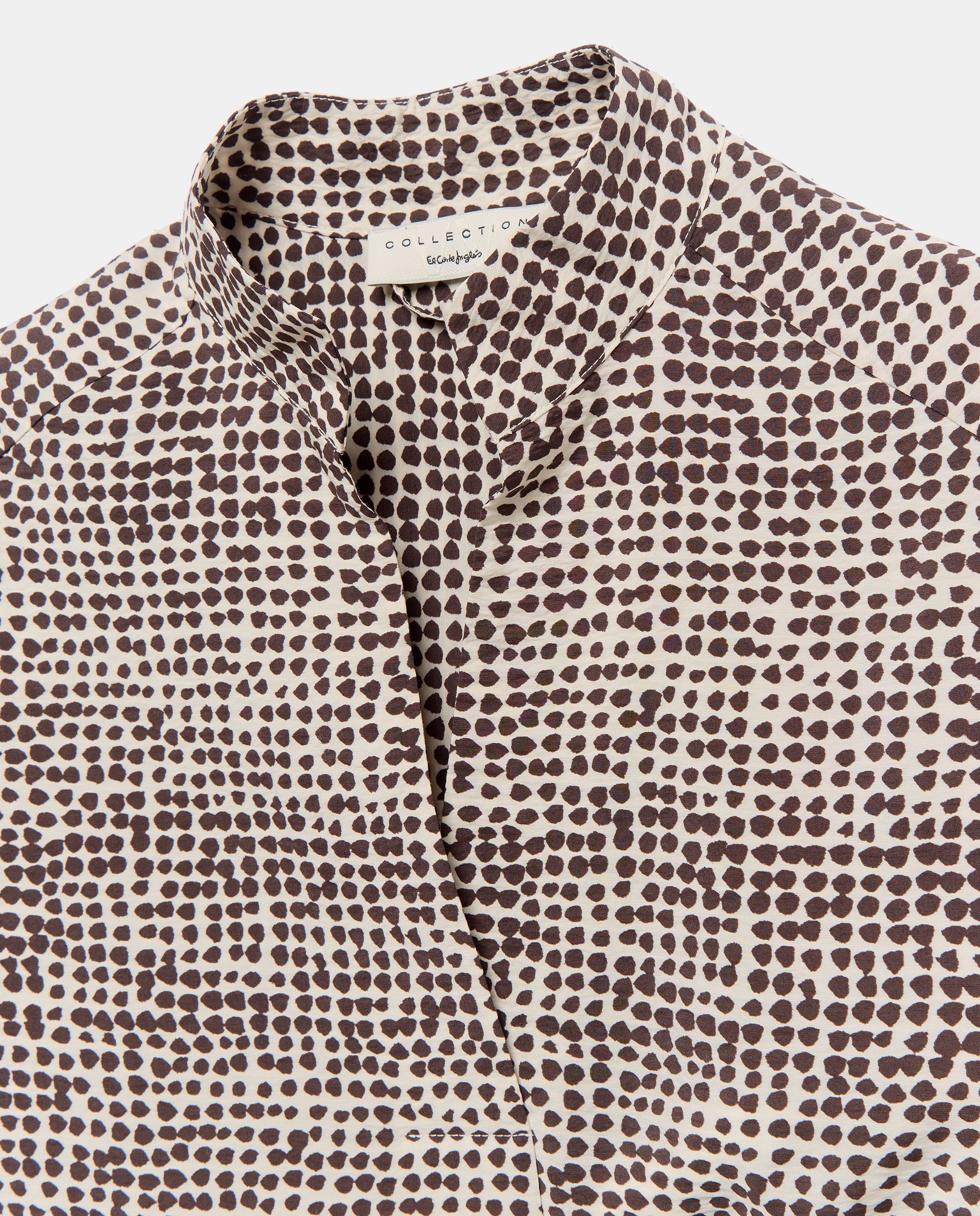 Vestido Safari com Estampado de Folhas Branco-5