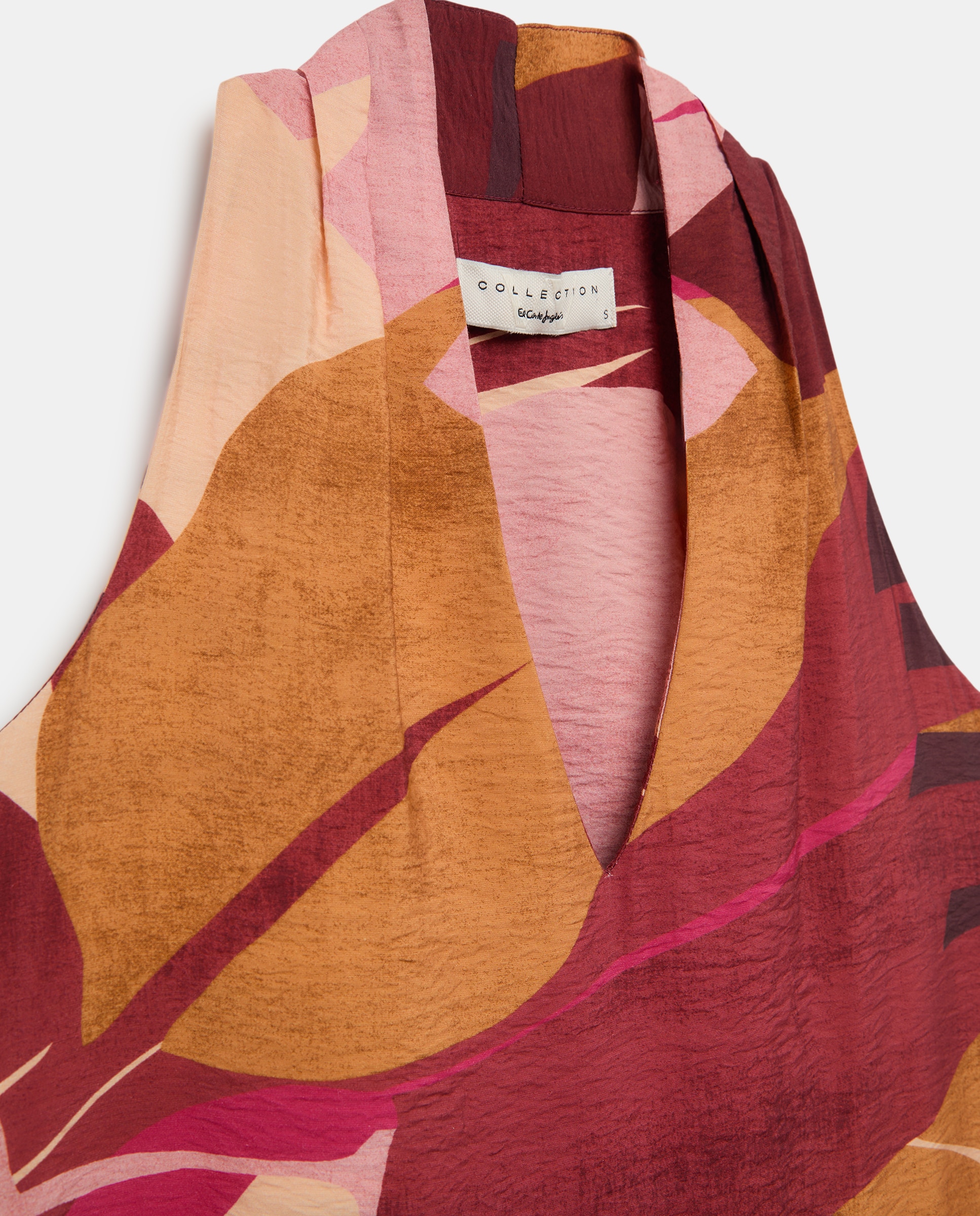 Vestido Comprido sem Mangas e com Gola Halter Rosa-5